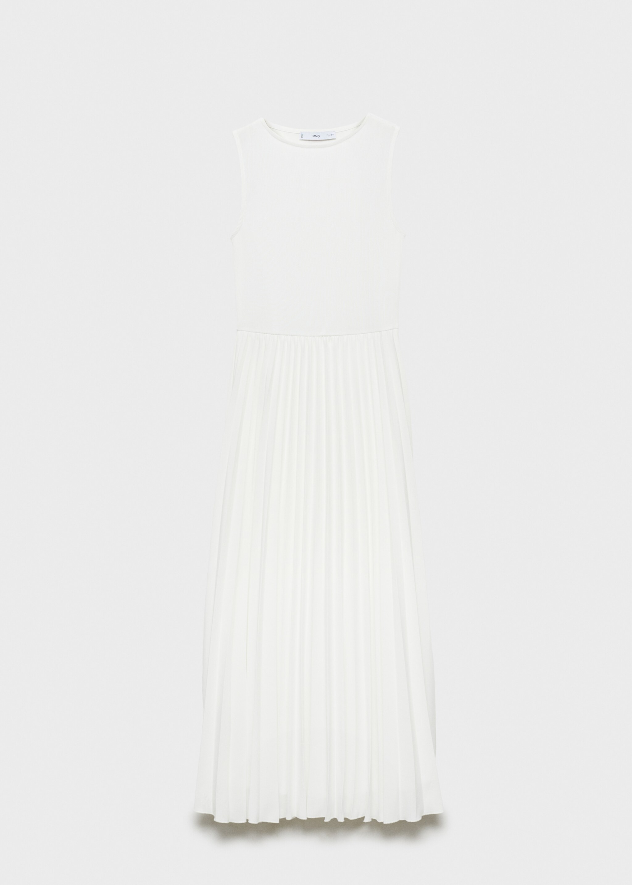 Pleated long dress - Article without model, White. Ref: 87014067-00.