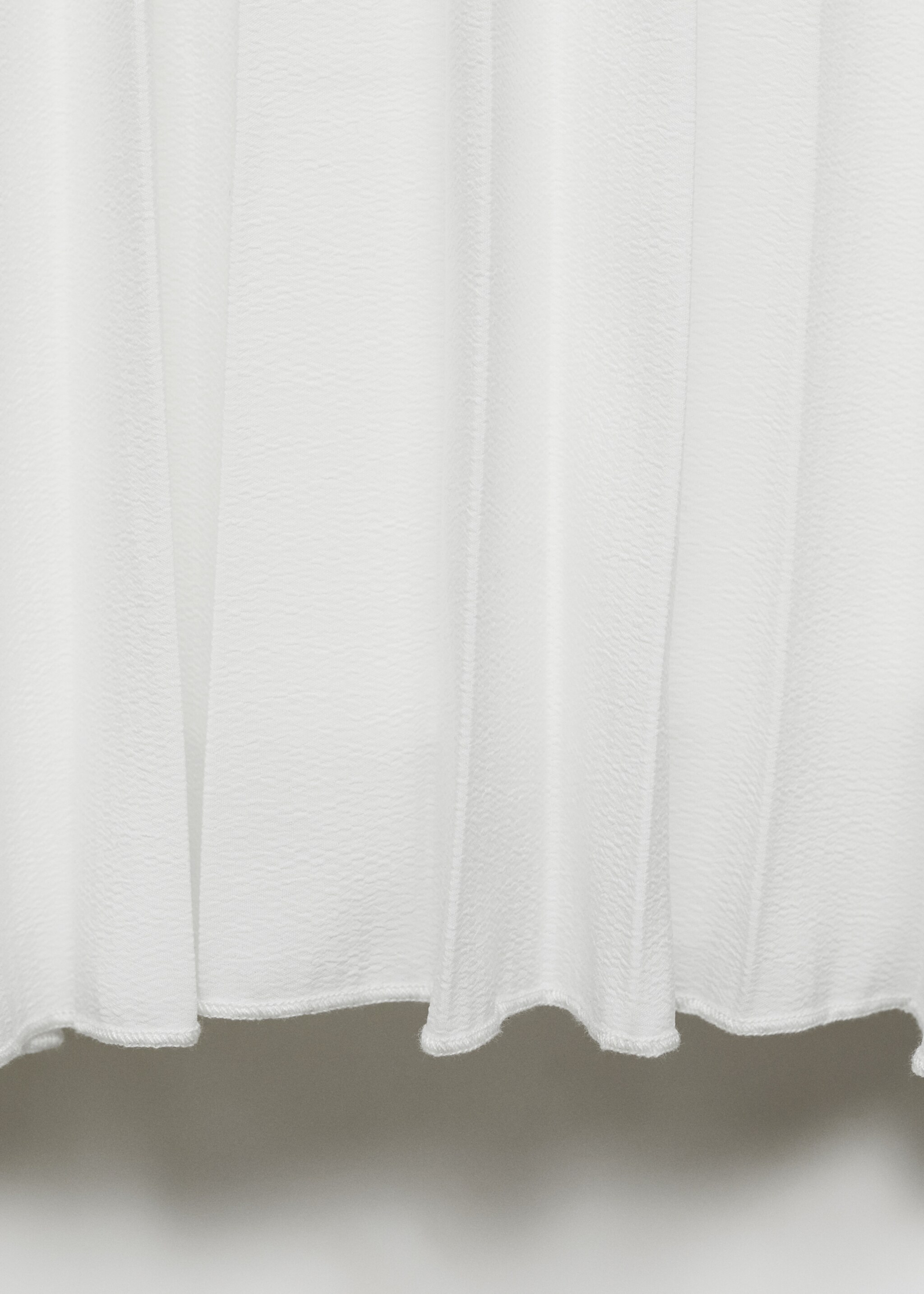 Pleated long dress - Details of the article 0, White. Ref: 87014067-00.