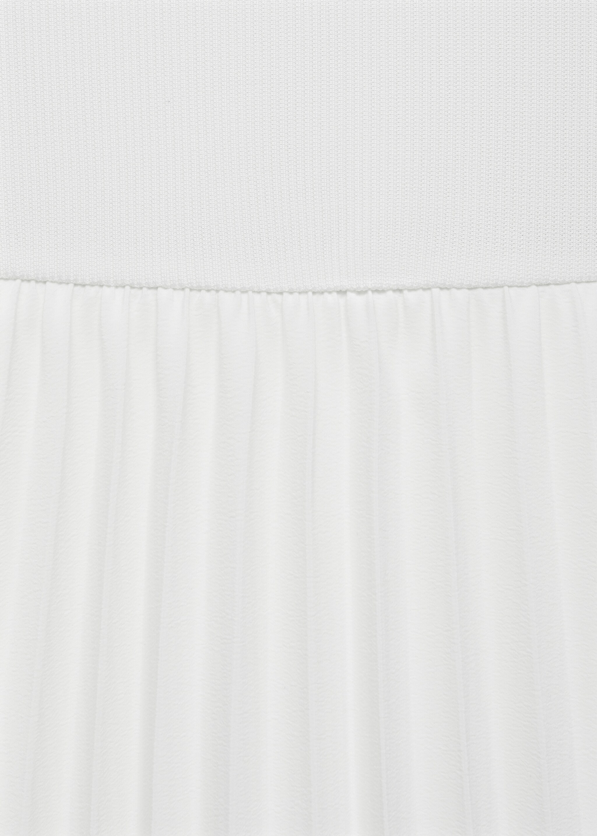 Pleated long dress - Details of the article 8, White. Ref: 87014067-00.
