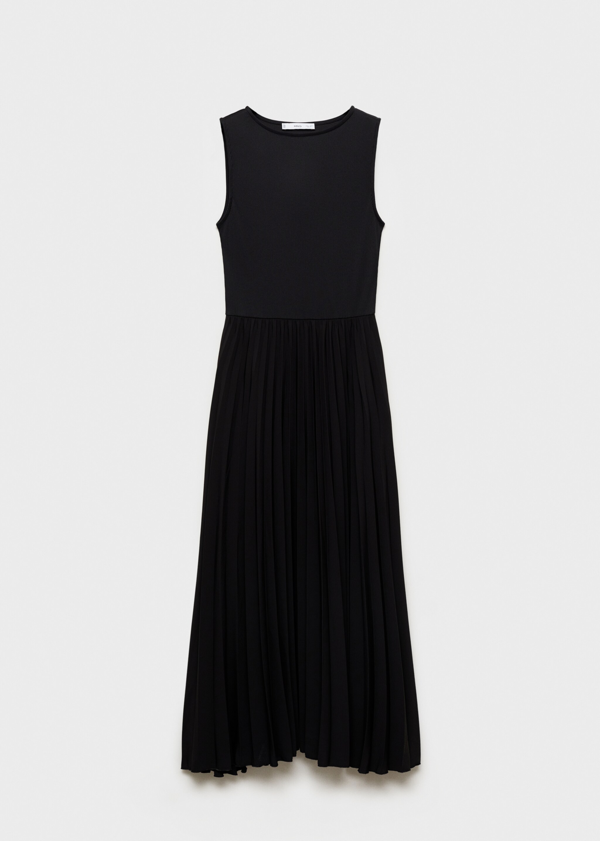 Pleated long dress - Article without model, Black. Ref: 87014067-00.