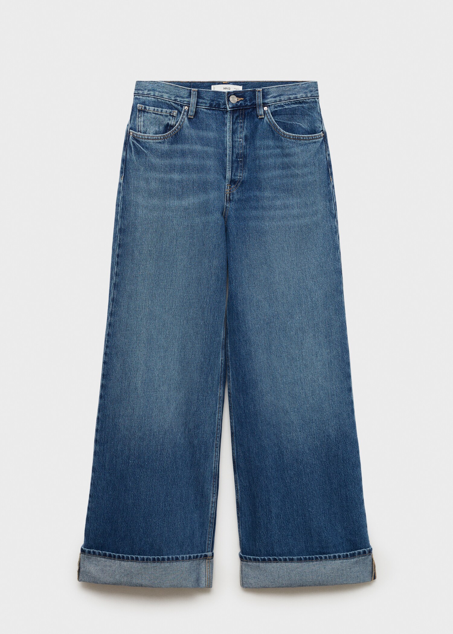 Wideleg jeans with turned-up hem - Article without model