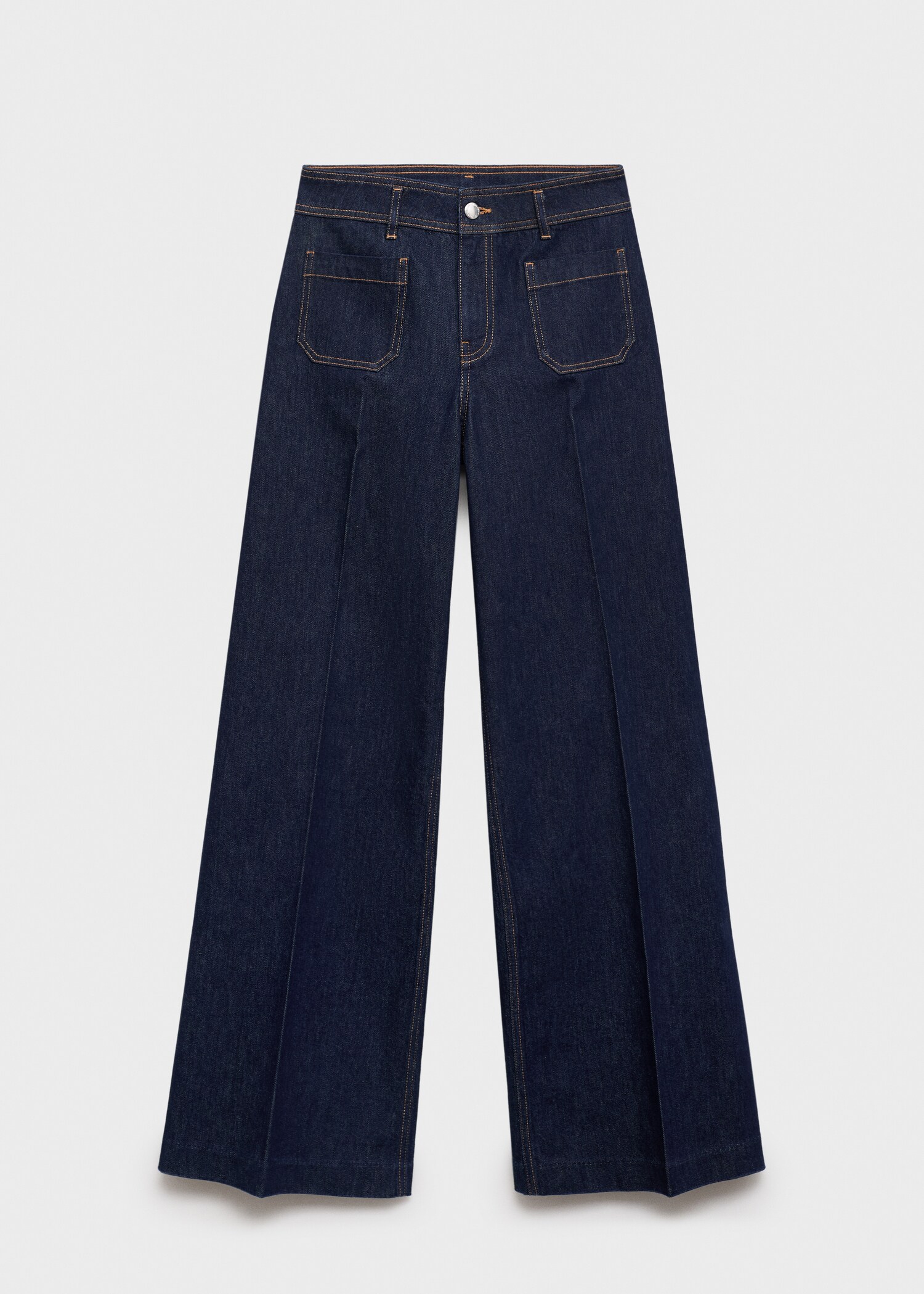 Wide leg jeans with pockets rinse wash - Article without model