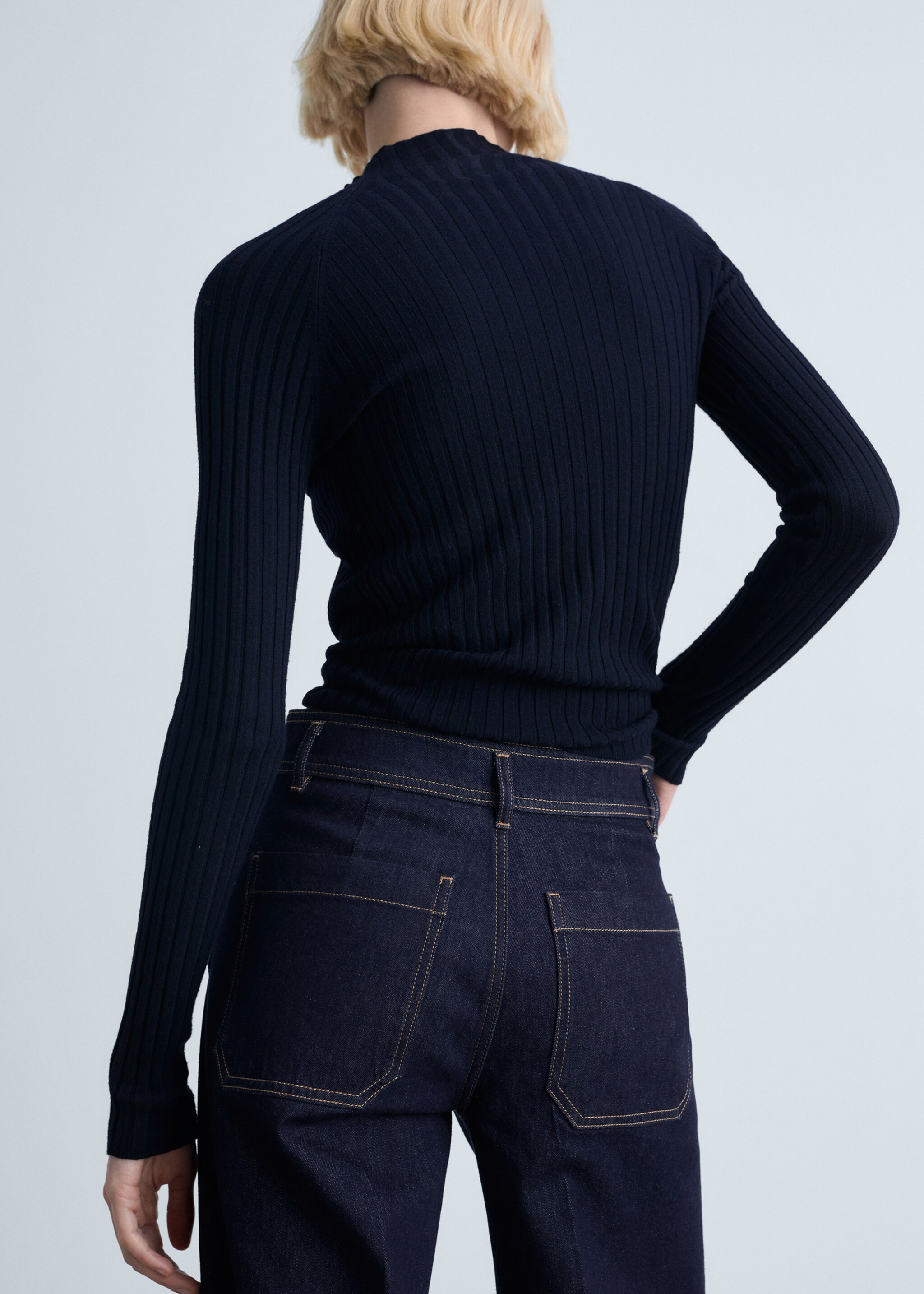 Wide leg jeans with pockets rinse wash - Details of the article 6, Open Blue. Ref: 87014073-00.