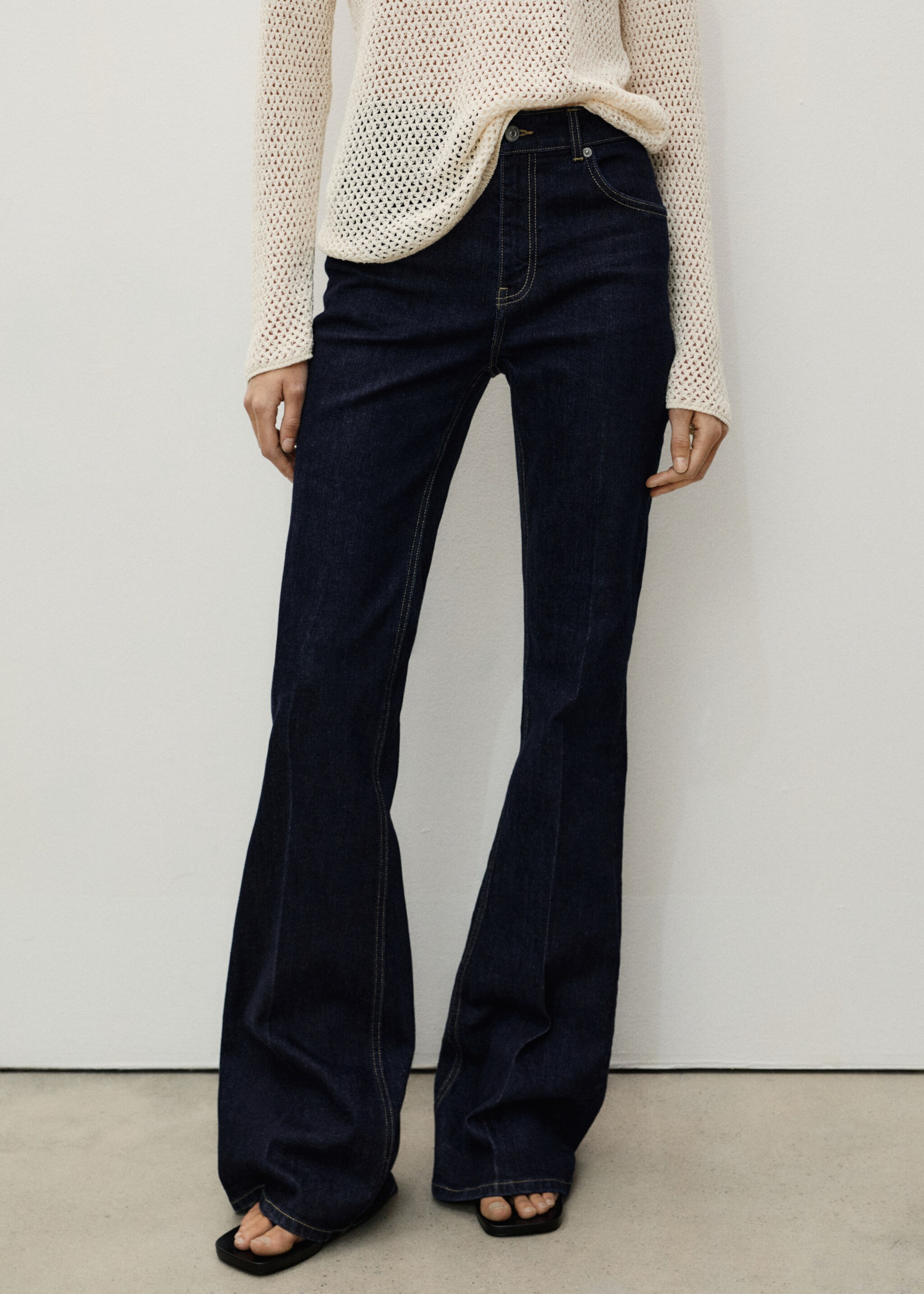 Flare jeans mid rise rinse wash - Medium plane, Open Blue. Ref: 87014074-00.