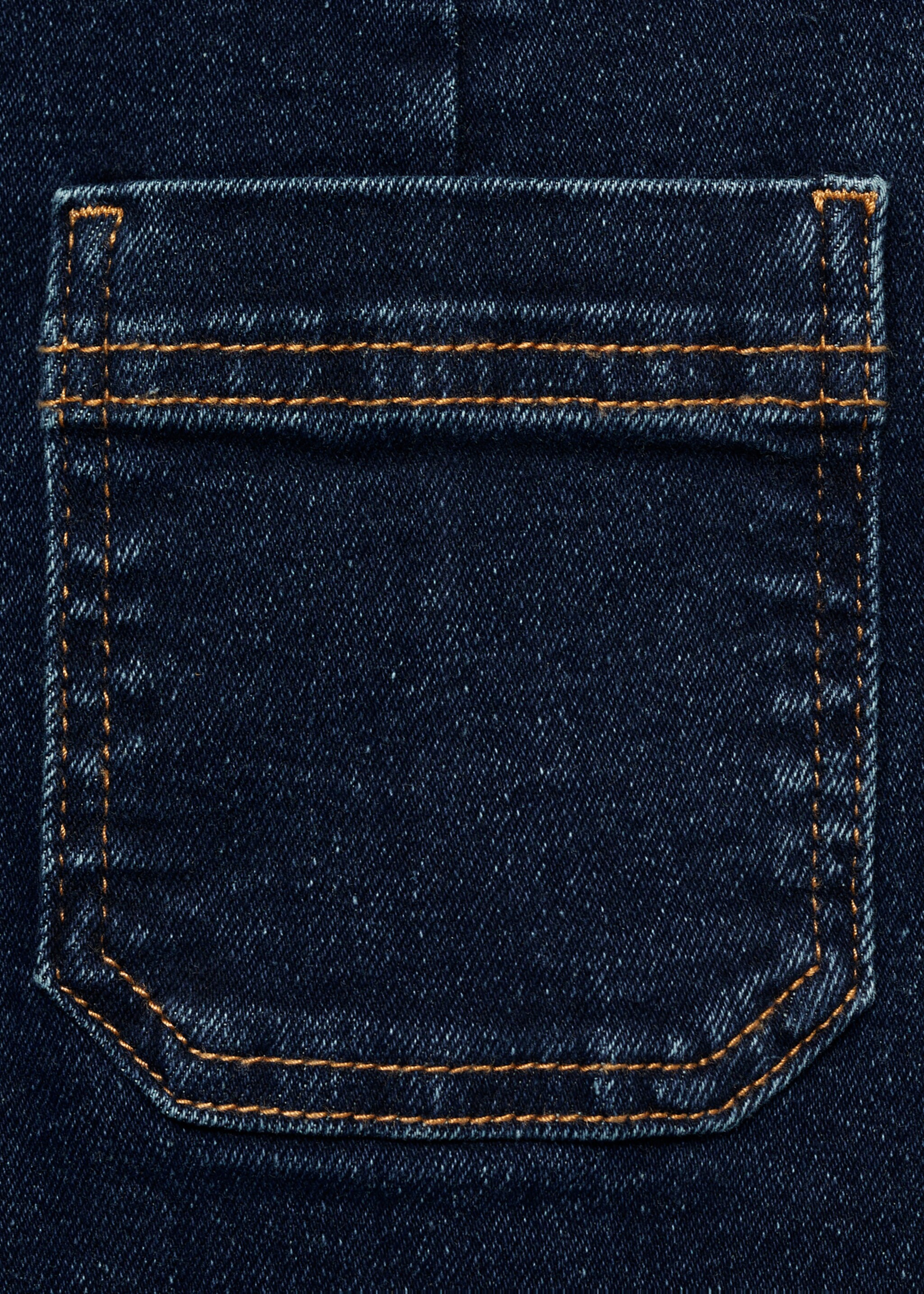 Flared cropped jeans with pockets - Details of the article 8, Dark Blue. Ref: 87014076-00.
