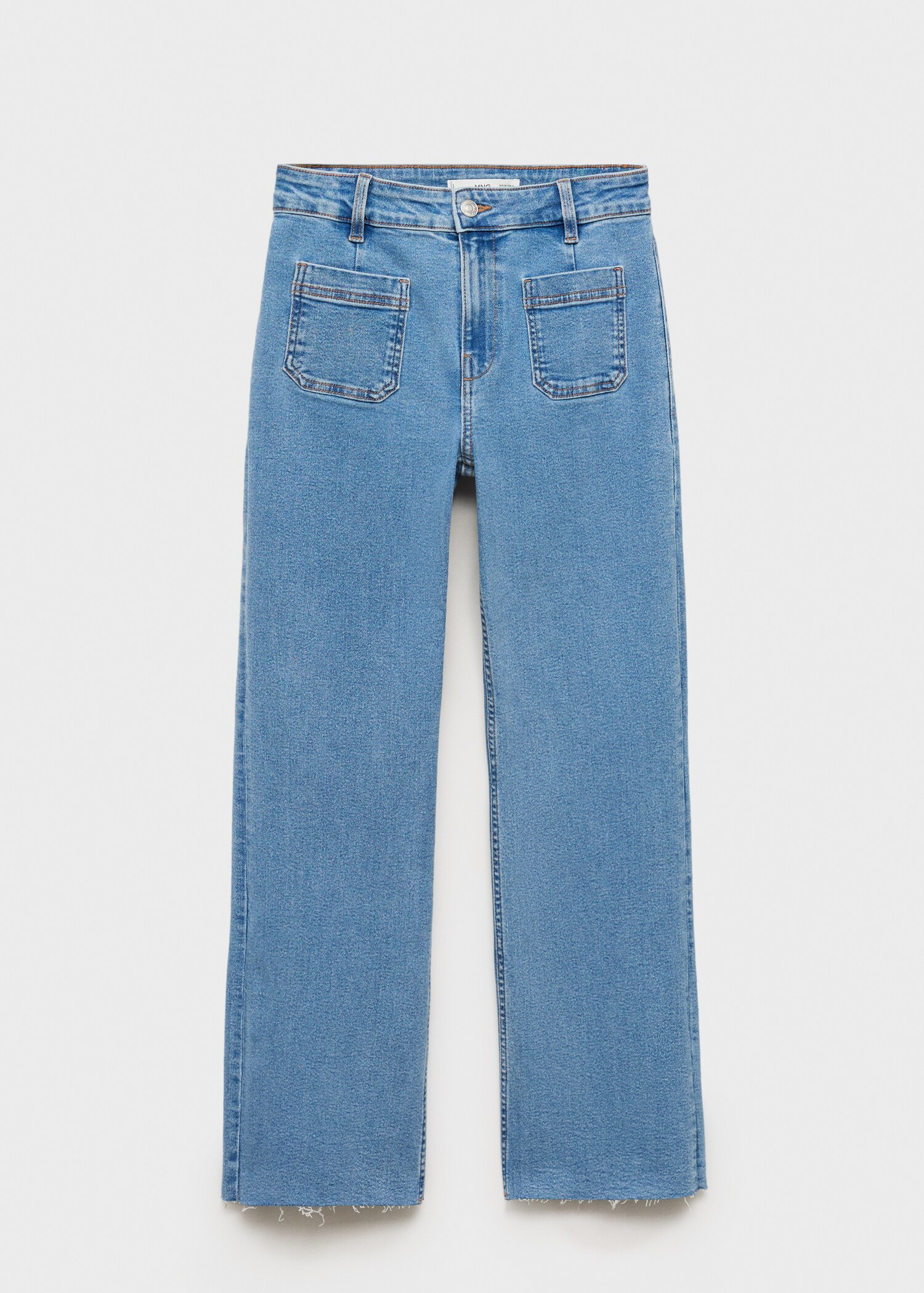 Flared cropped jeans with pockets - Article without model