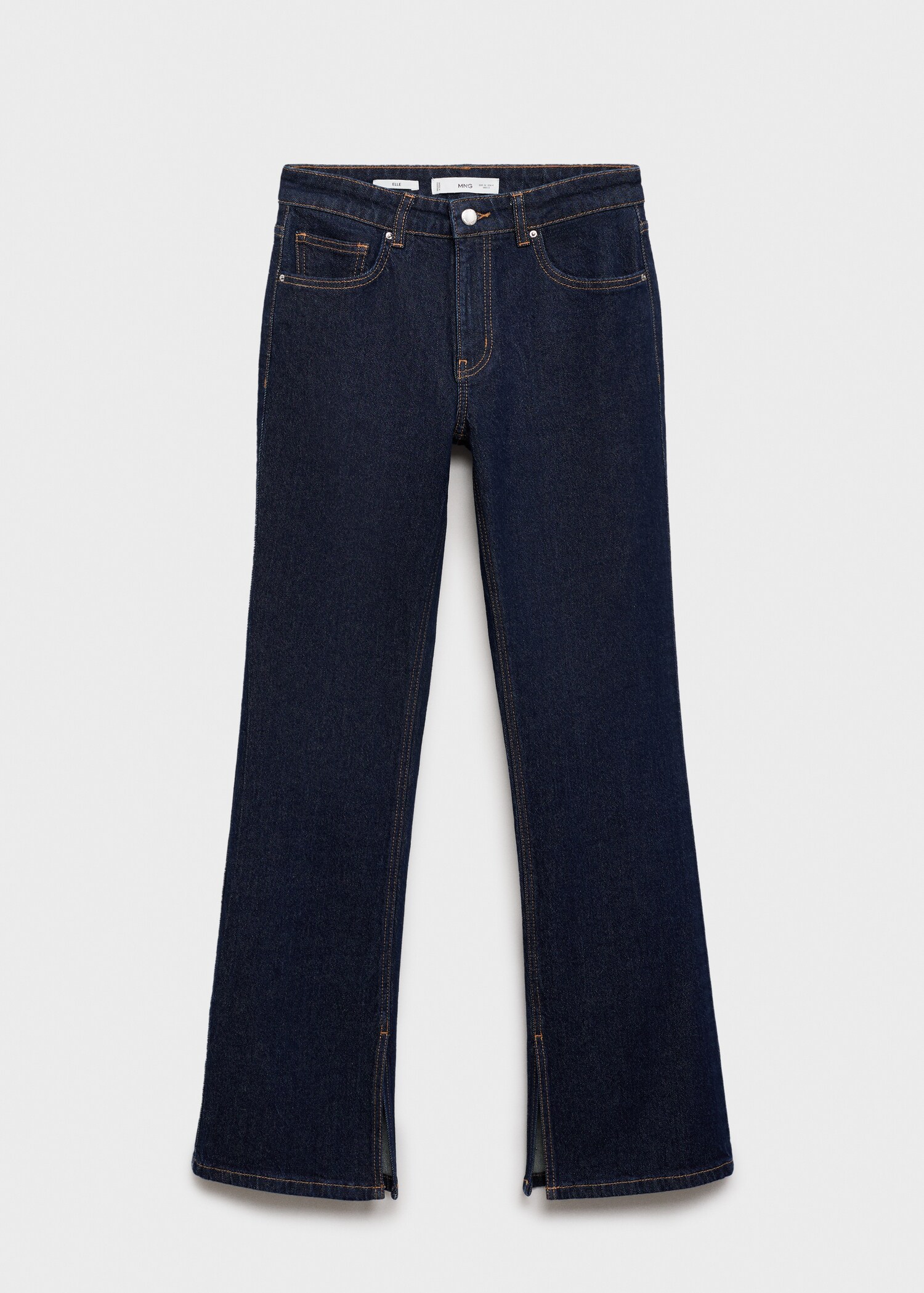 Rinse-wash flared jeans with openings - Article without model