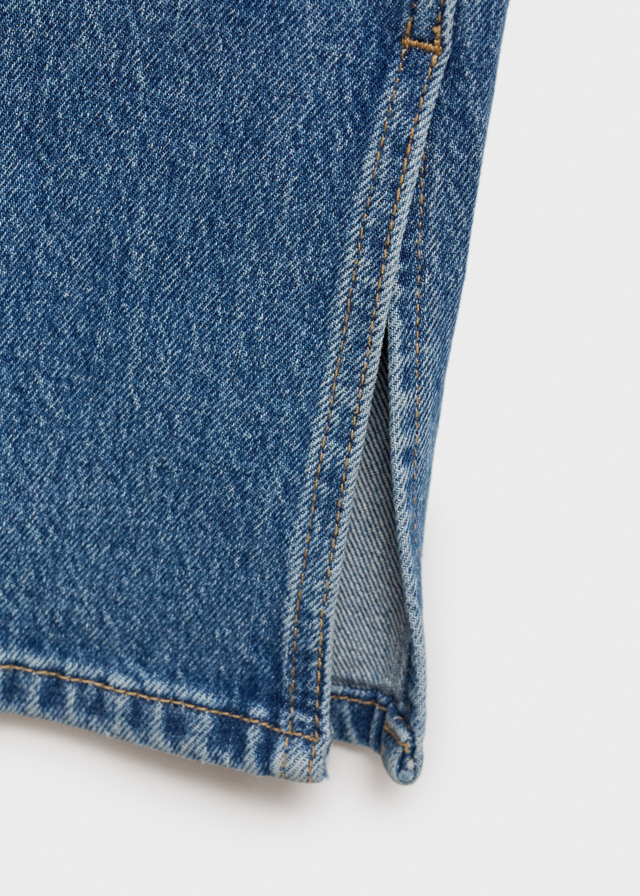 Medium-rise straight jeans with slits - Details of the article 0, Medium Blue. Ref: 87014080-00.