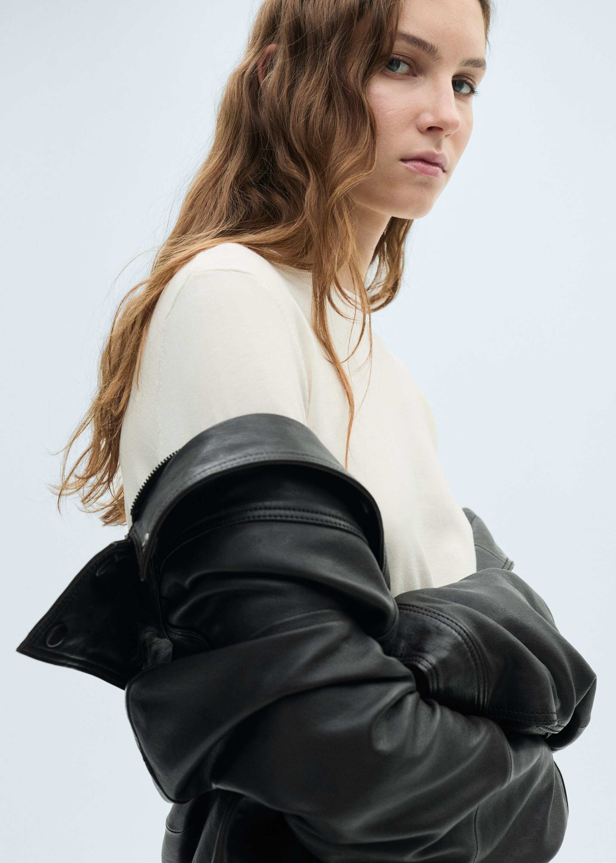 Silk-blend knitted sweater - Medium plane, Ecru. Ref: 87014081-00.