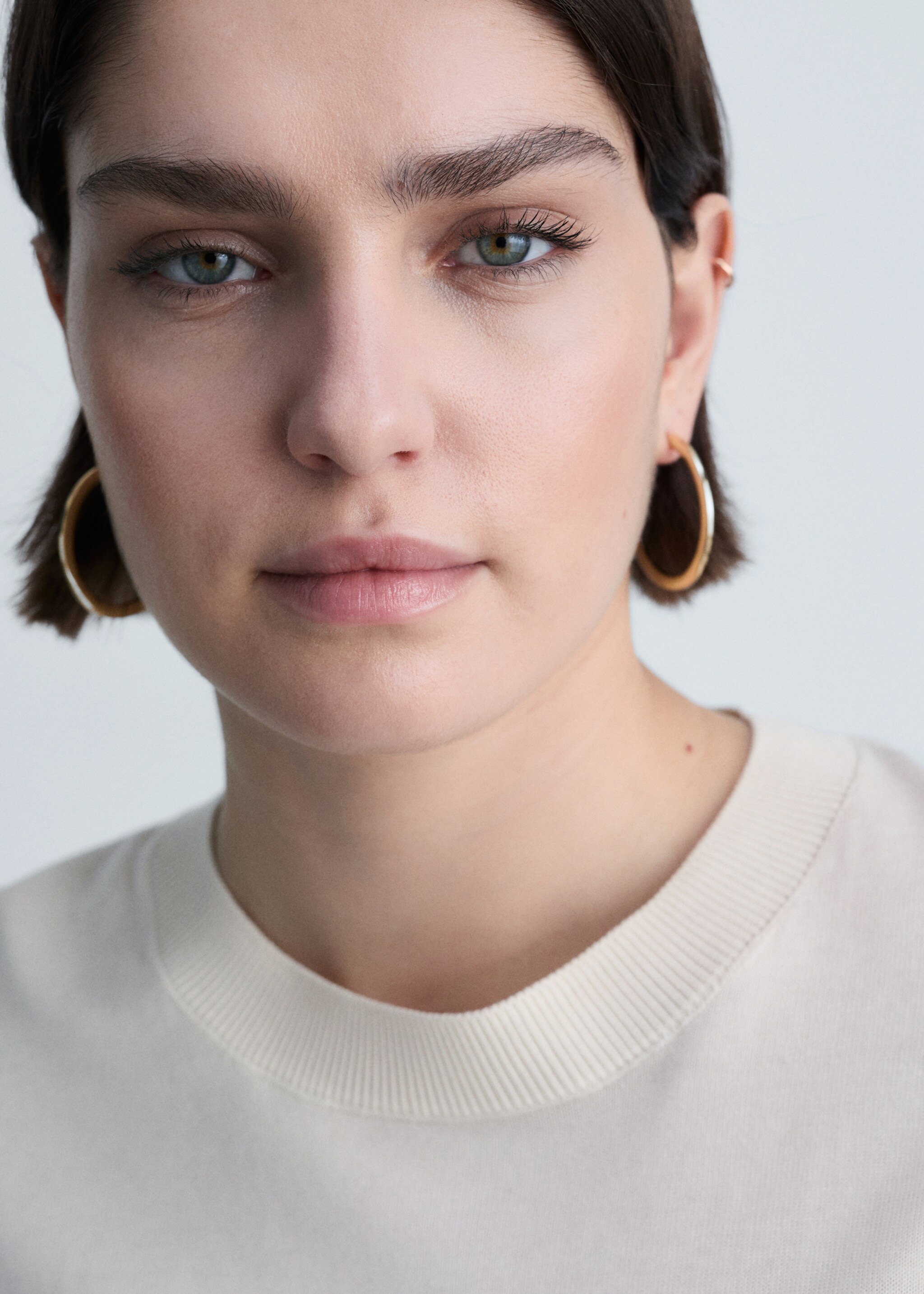 Silk-blend knitted sweater - Details of the article 4, Ecru. Ref: 87014081-00.