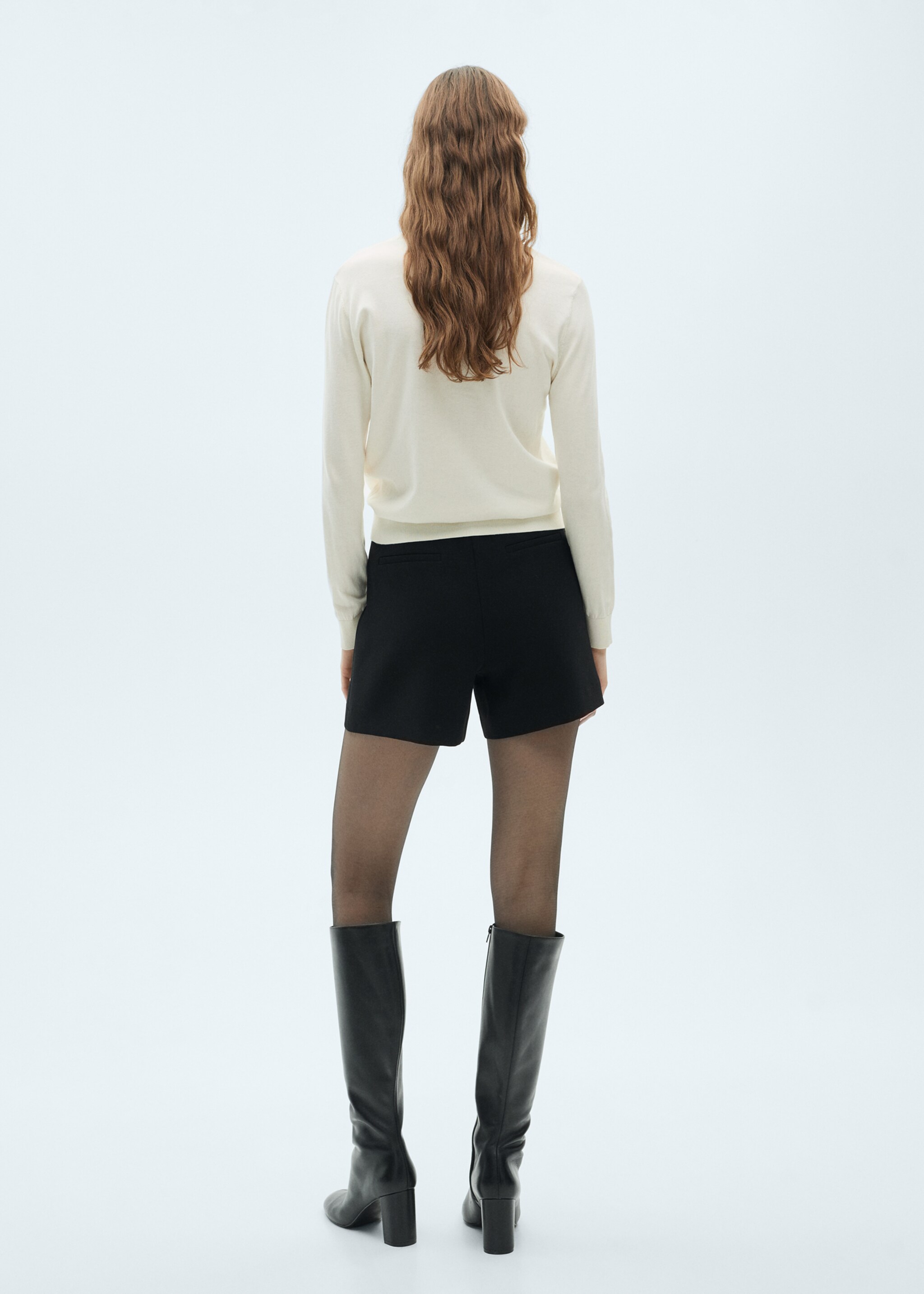 Silk-blend knitted sweater - Reverse of the article, Ecru. Ref: 87014081-00.
