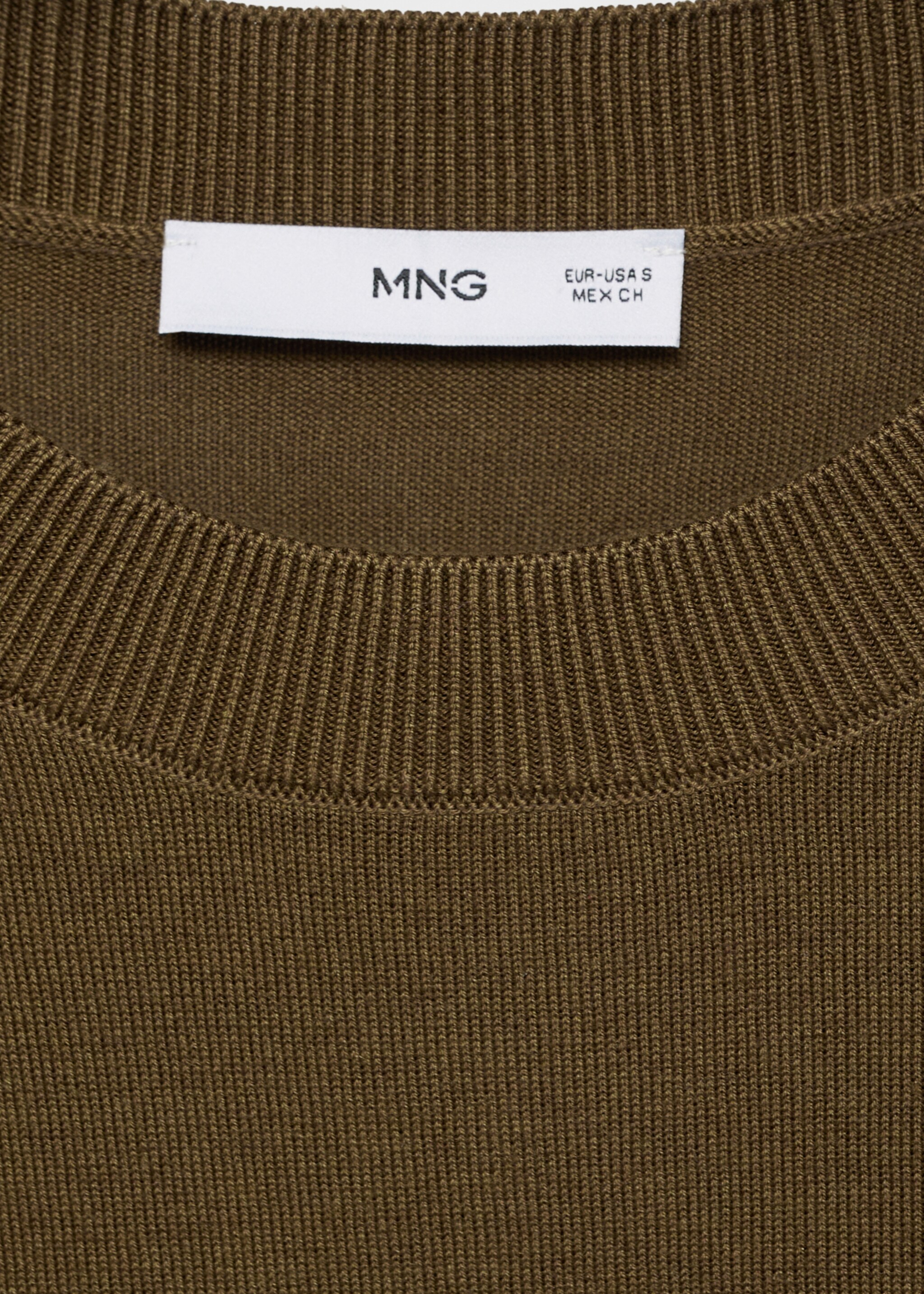 Silk-blend knitted sweater - Details of the article 8, Khaki. Ref: 87014081-00.