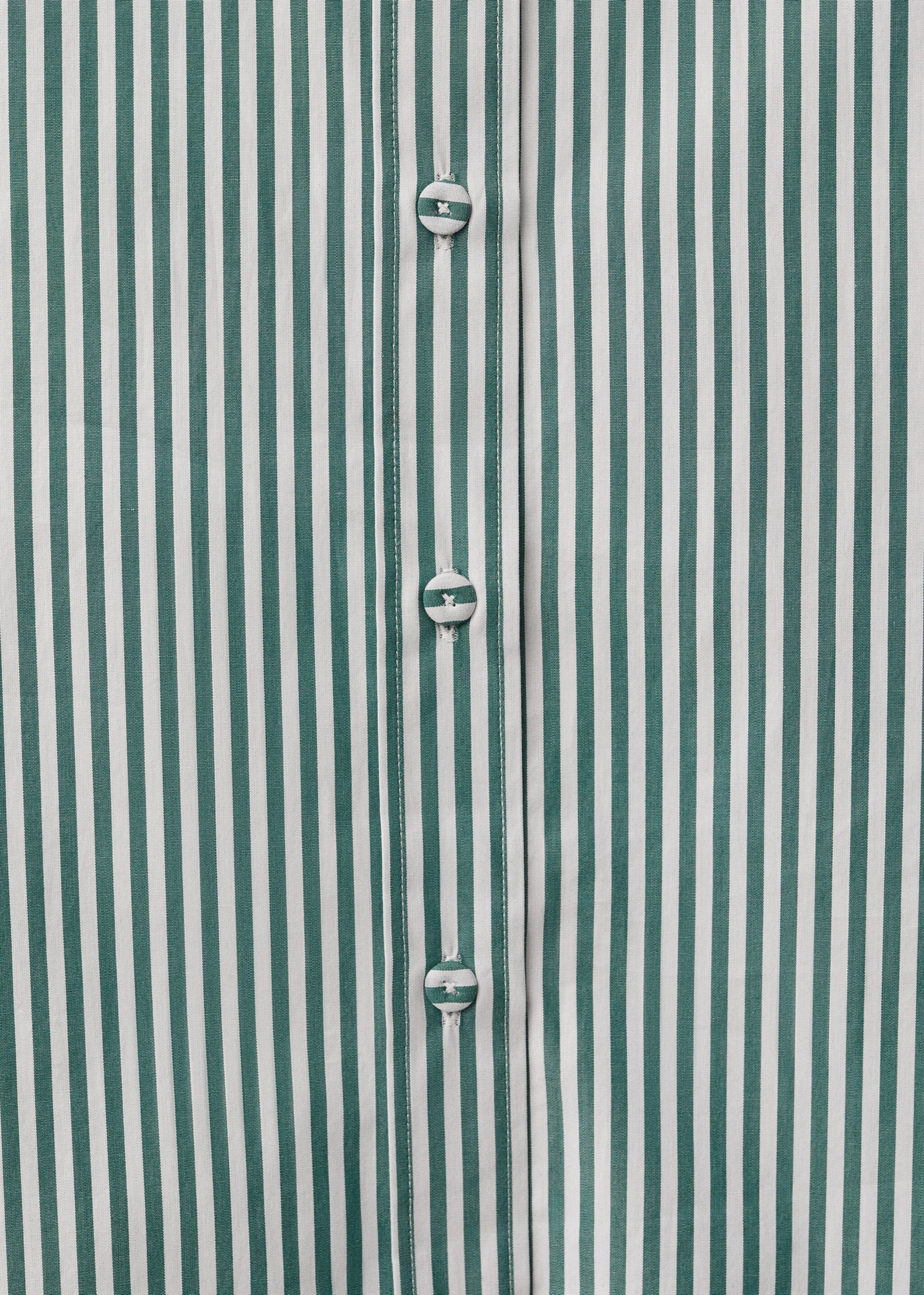 Chemise rayures manches courtes coton - Détail de l'article 8, Vert forêt. Ref: 87014084-00.