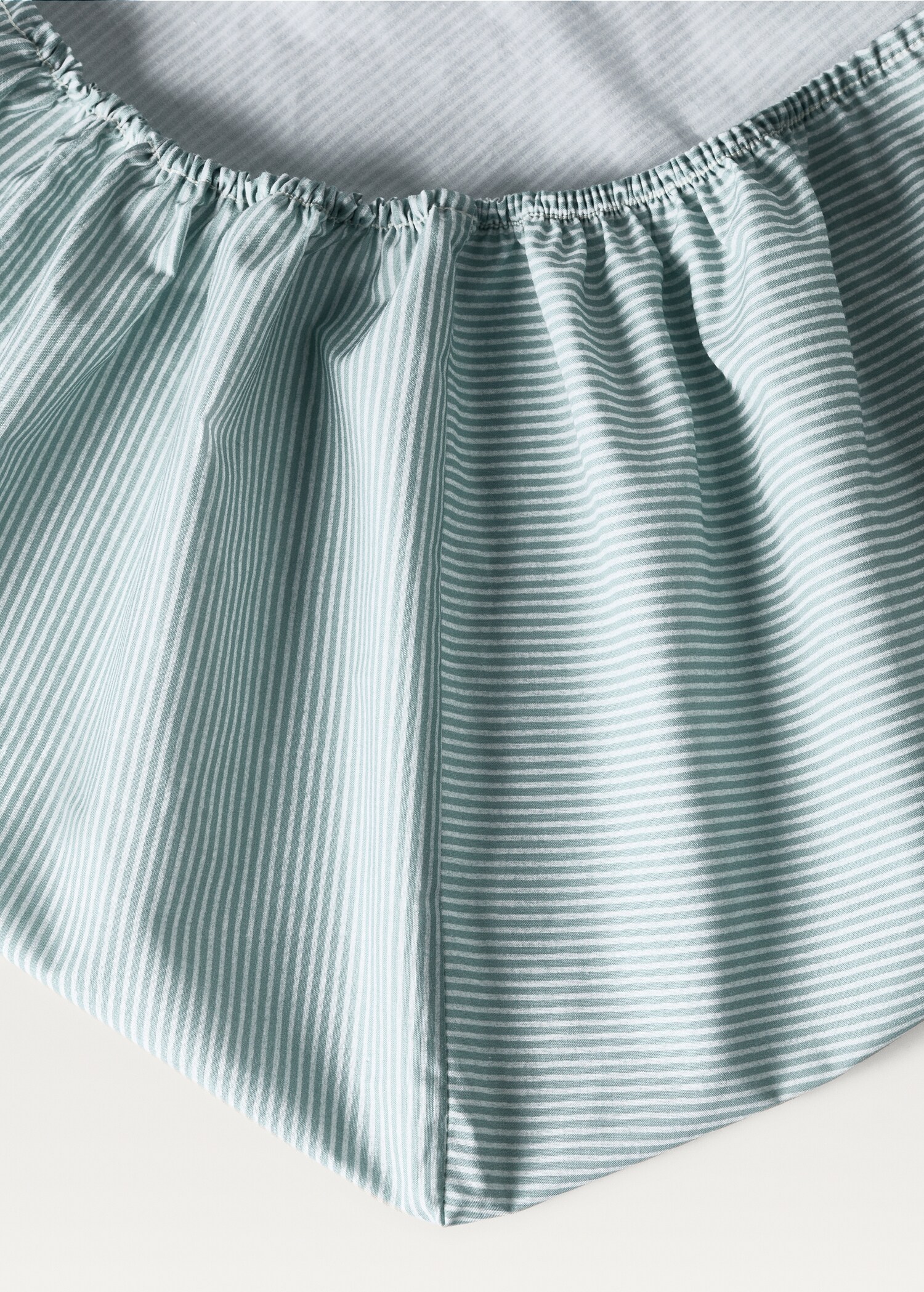 Drap-housse enfant percale de coton à rayures lit 90 cm - Détail de l'article 1