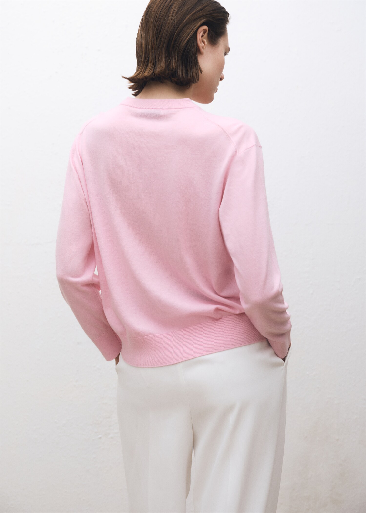 Pull-over laine mélangée col rond - Verso de l’article