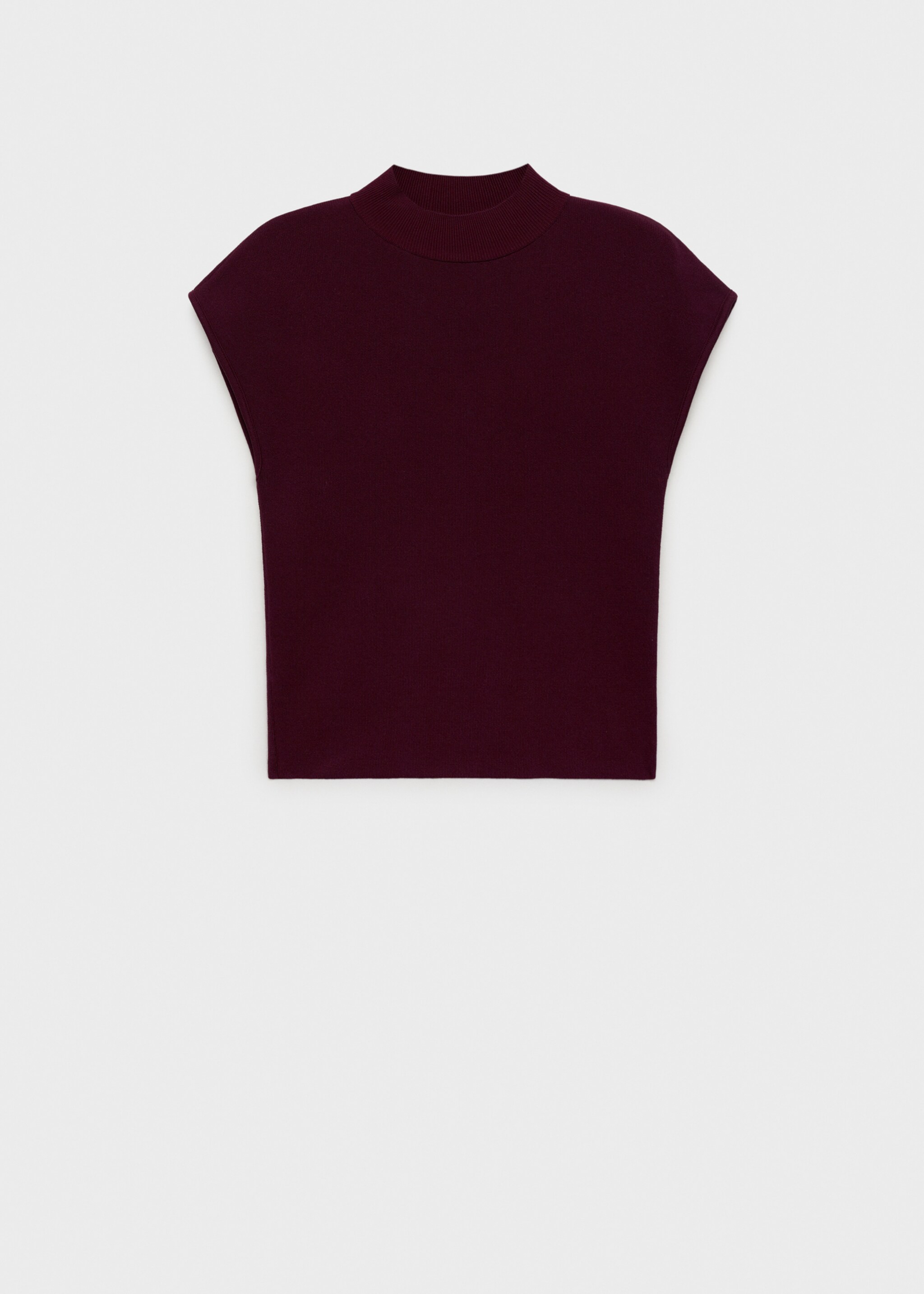 Pulover din tricot subțire cu mânecă scurtă - Articol fără model, Maro. Ref: 87014091-00.