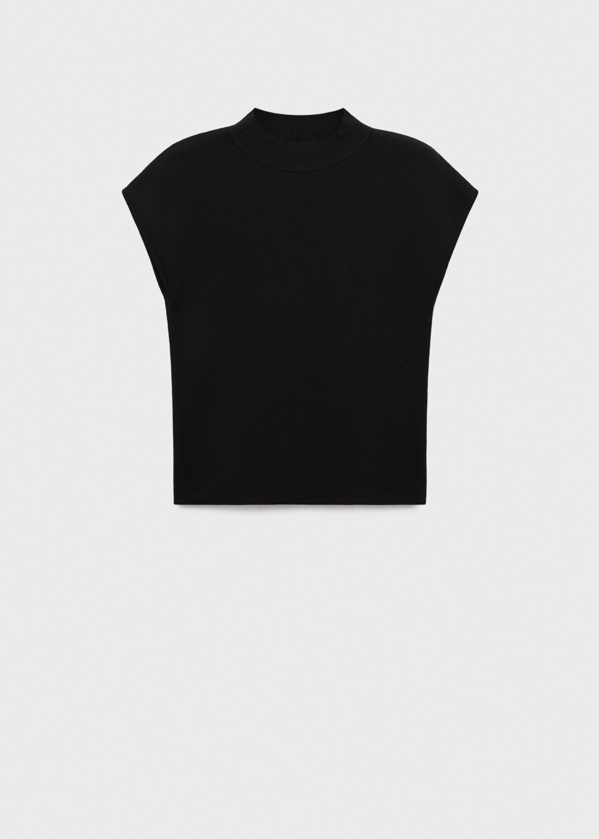 Short-sleeved fine-knit sweater - Article without model, Black. Ref: 87014091-00.