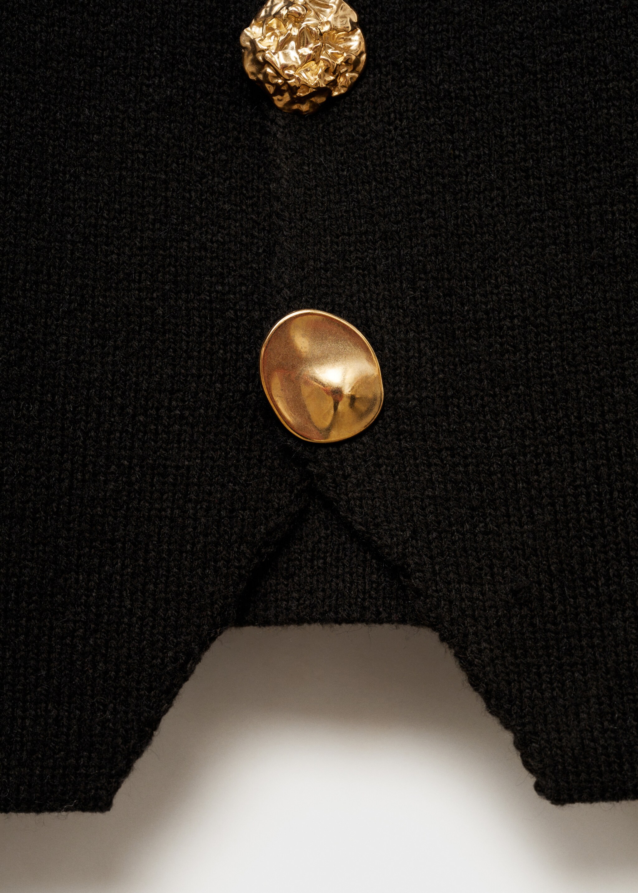Knitted jacket with jewel buttons - Details of the article 0, Black. Ref: 87014094-00.