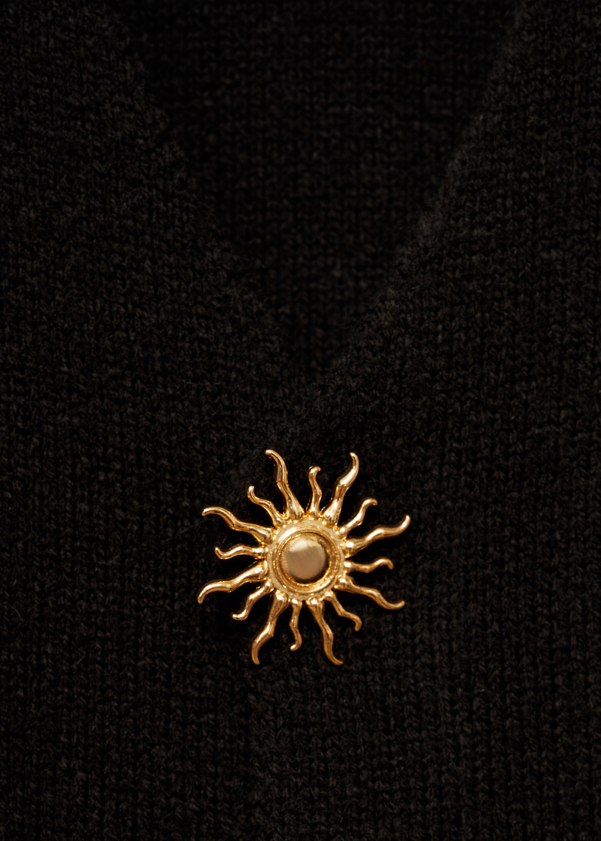 Knitted jacket with jewel buttons - Details of the article 8, Black. Ref: 87014094-00.