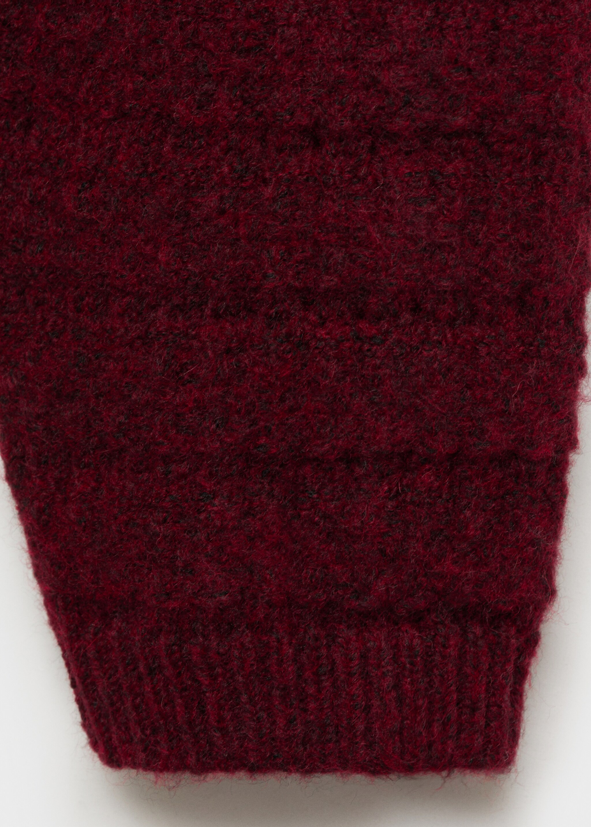 Knitted jacket with openwork details - Details of the article 0, Wine. Ref: 87014095-00.