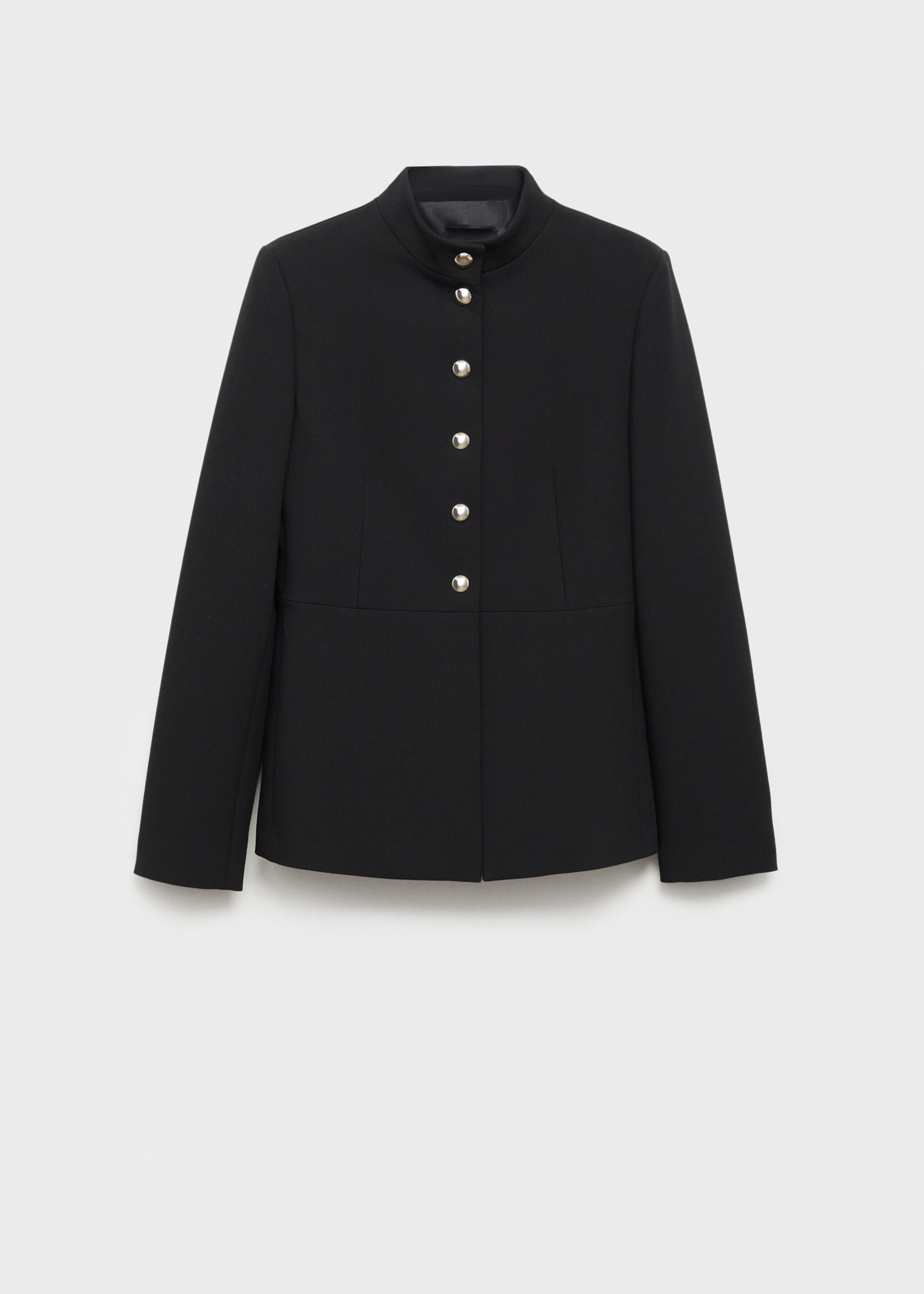 Jacket with jewel-button strip collar - Article without model, Black. Ref: 87014096-00.