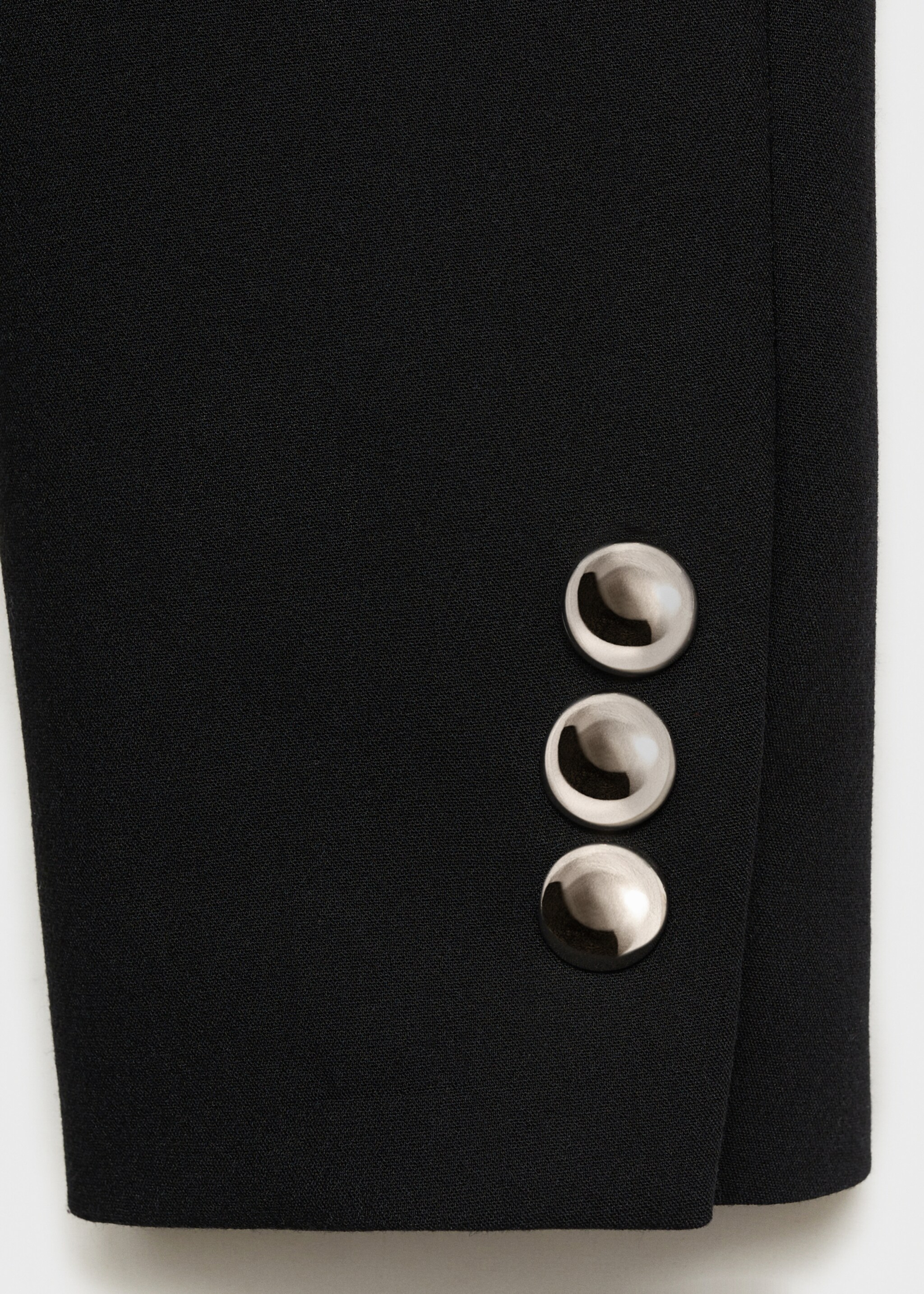 Jacket with jewel-button strip collar - Details of the article 0, Black. Ref: 87014096-00.