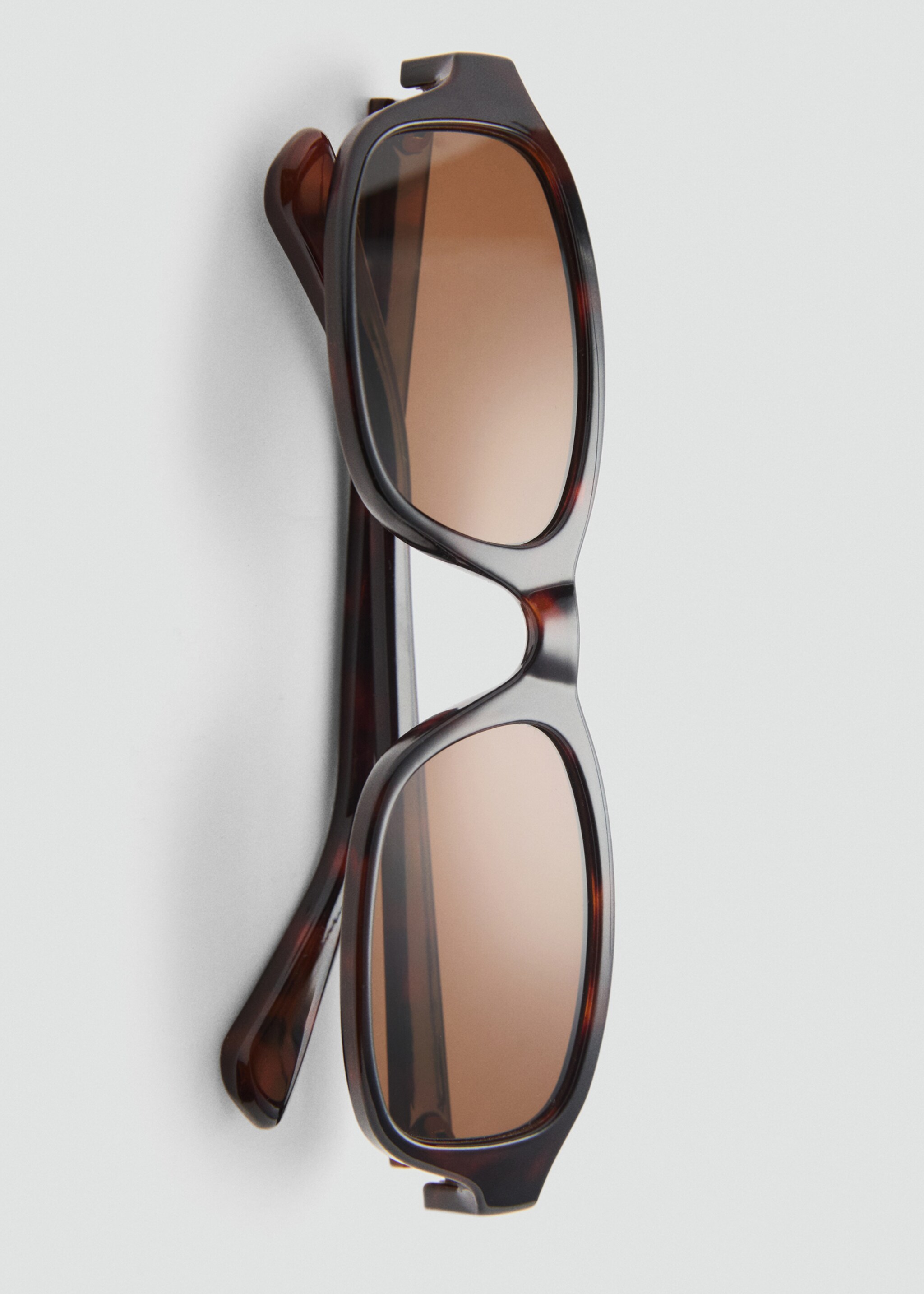 Rectangular-frame sunglasses - Details of the article 2, Chocolate. Ref: 87014390-00.