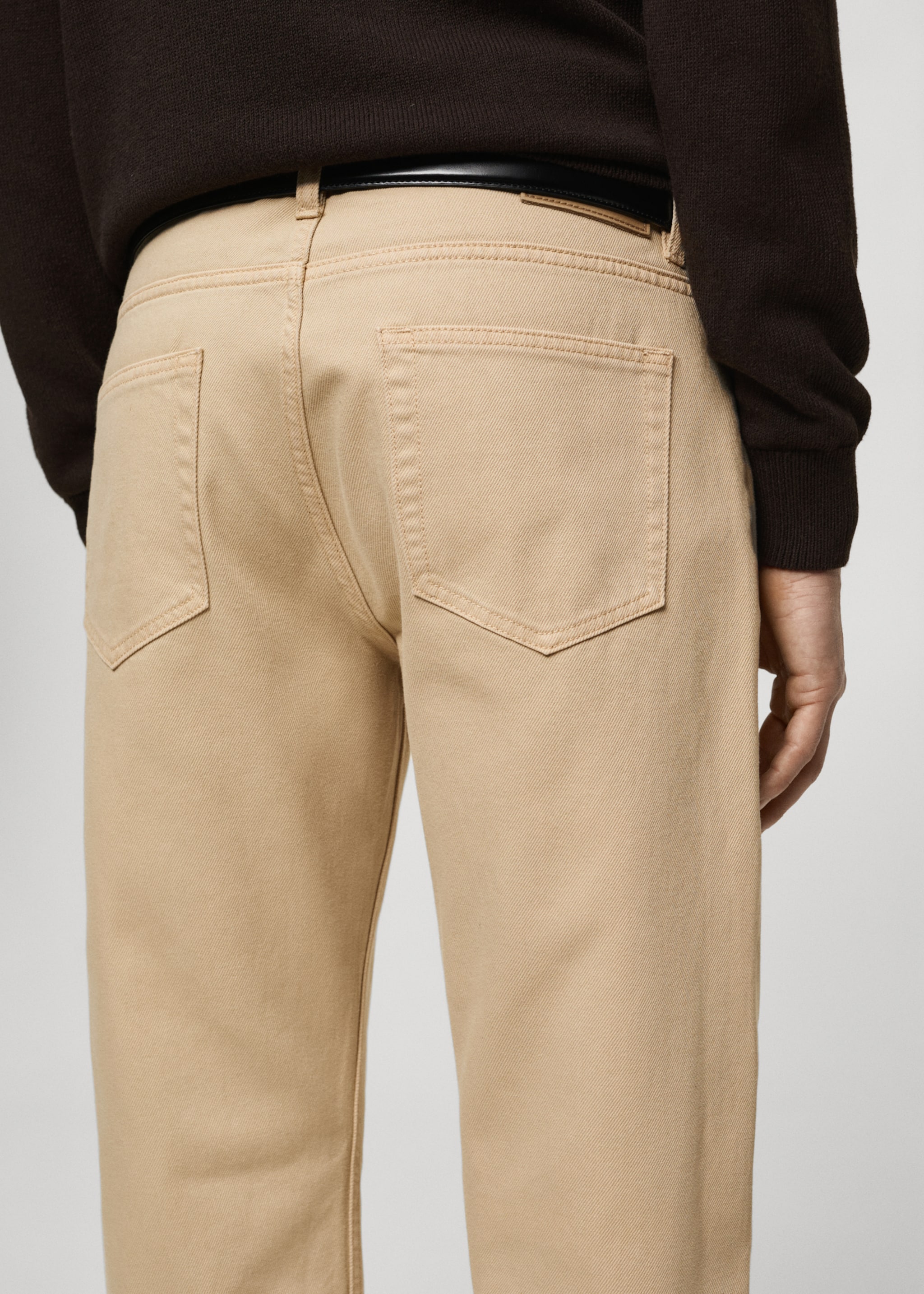 Bob regular-fit jeans - Details of the article 6, Beige. Ref: 87014401-00.