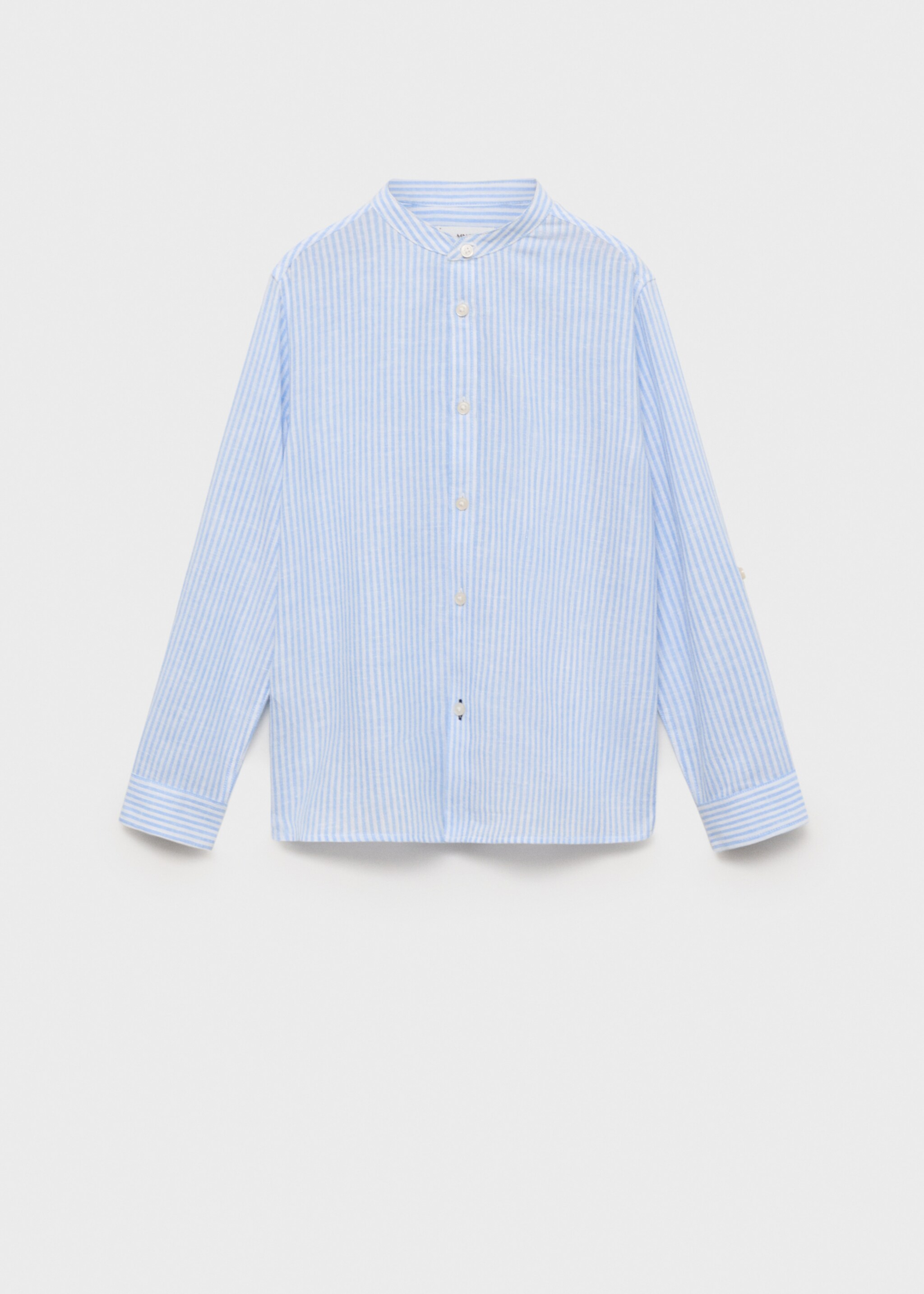 Striped cotton linen shirt - Article without model, Blue. Ref: 87014404-00.
