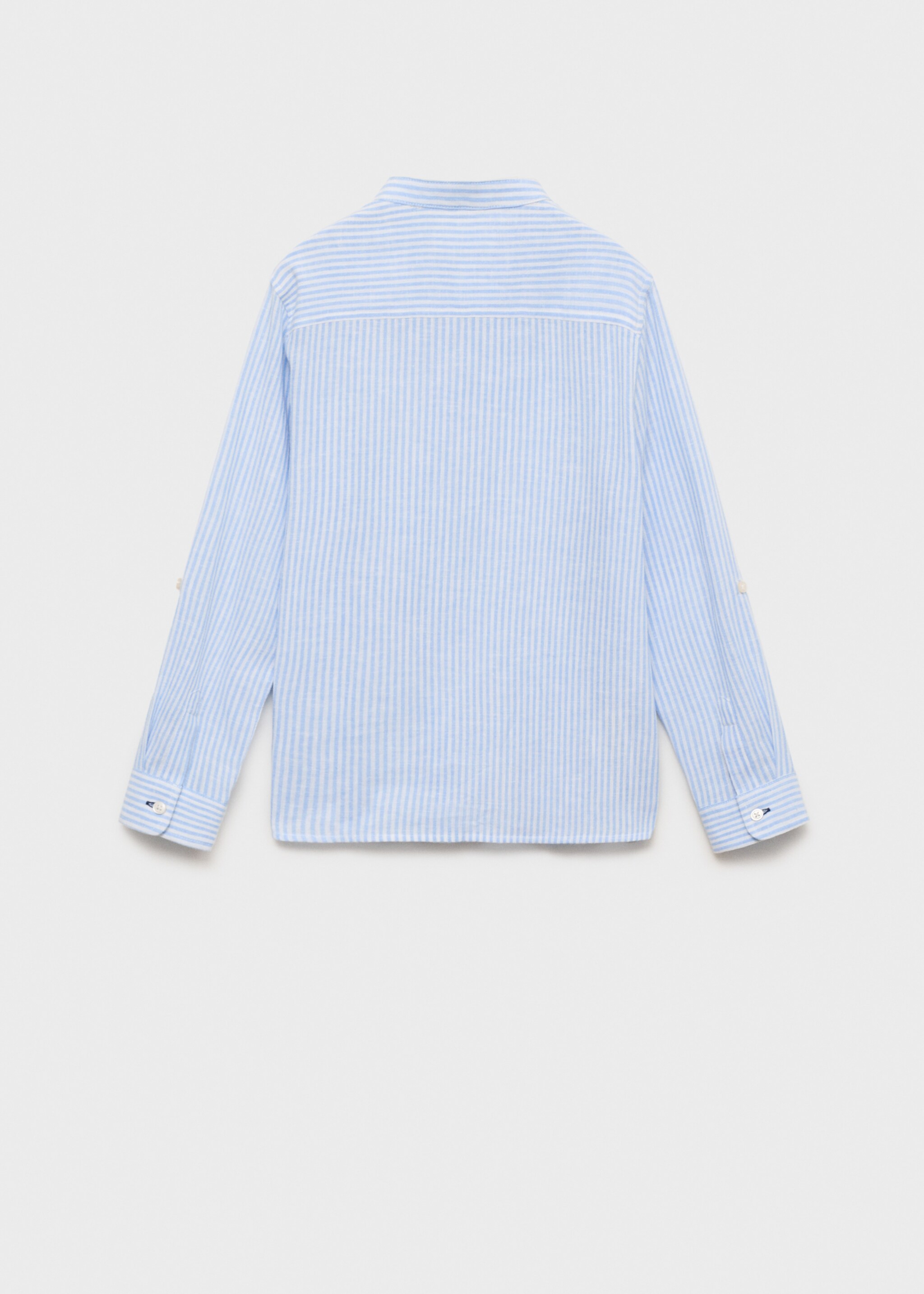 Striped cotton linen shirt - Reverse of the article, Blue. Ref: 87014404-00.