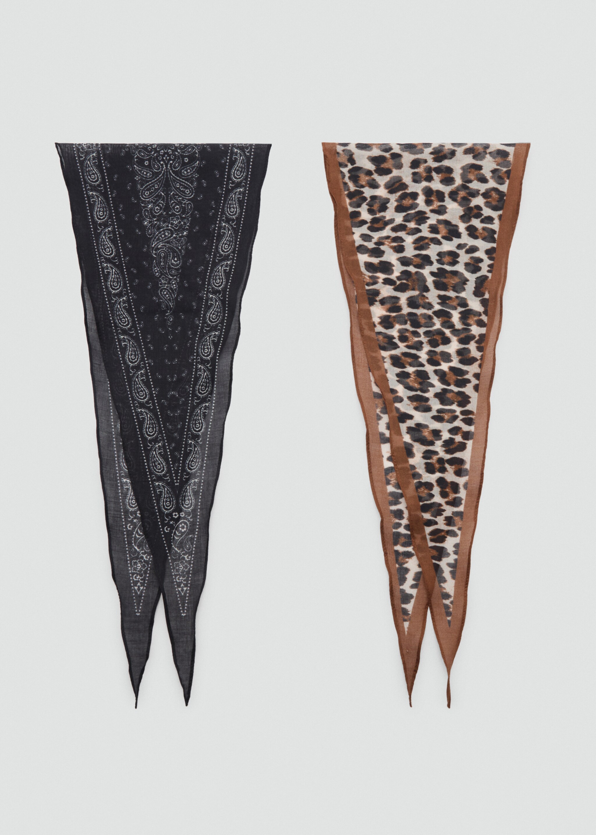 Set of 2 printed handkerchiefs - Article without model, Brown. Ref: 87014410-00.