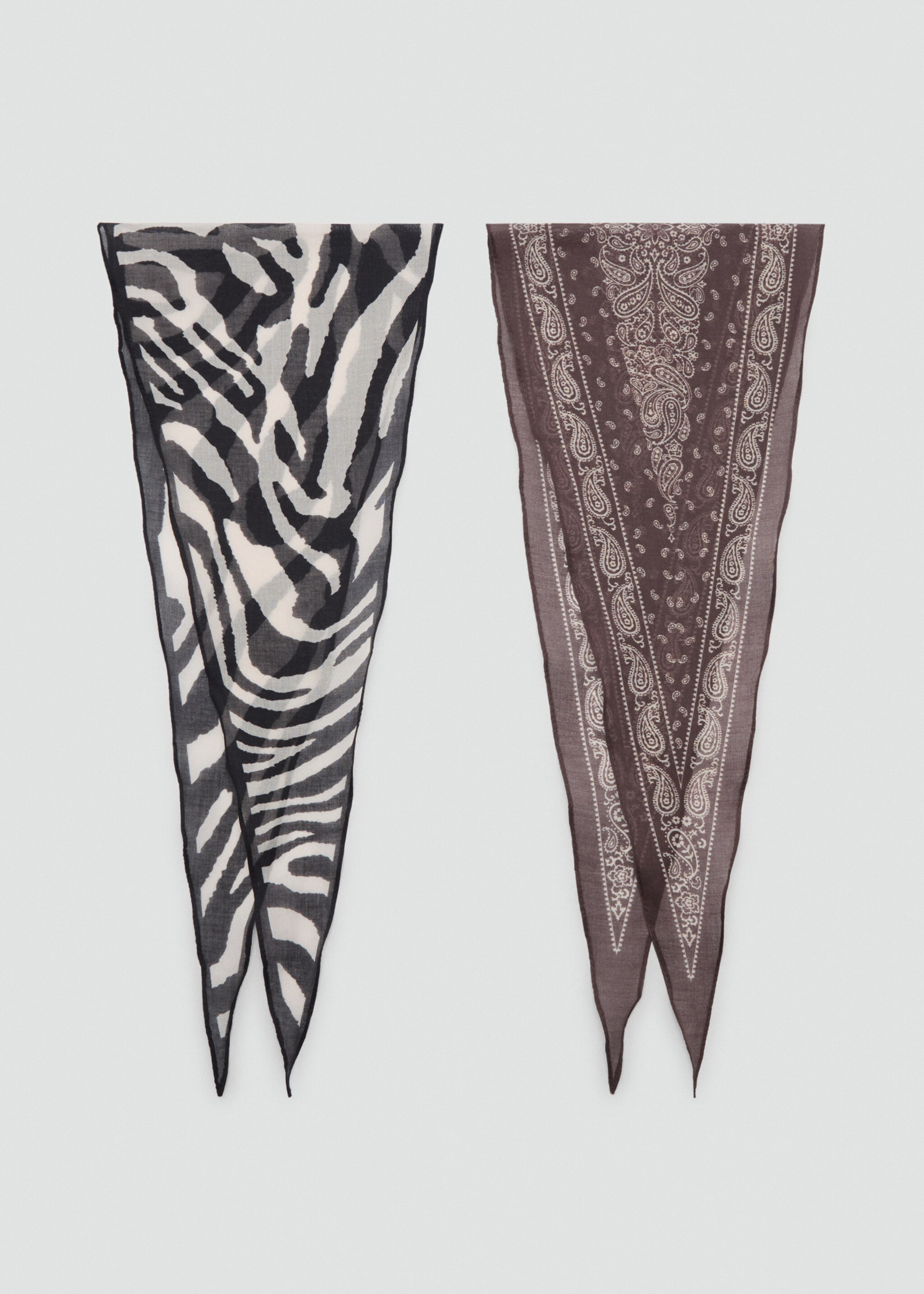 Set 2 pañuelos estampados - Artículo sin modelo, Negro. Ref: 87014410-00.