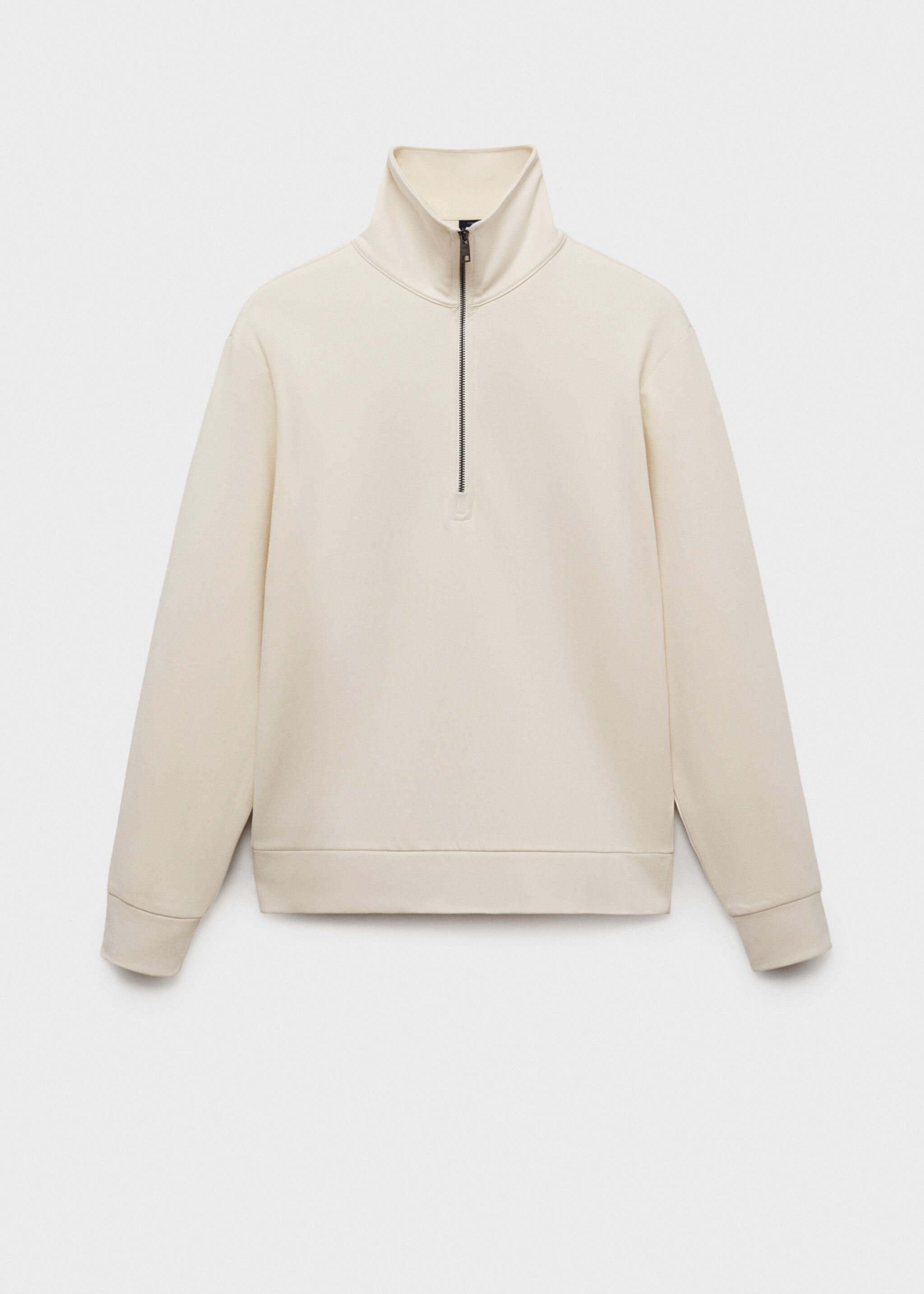 Regular-fit cotton sweatshirt with zip - Article without model, Off White. Ref: 87014412-00.