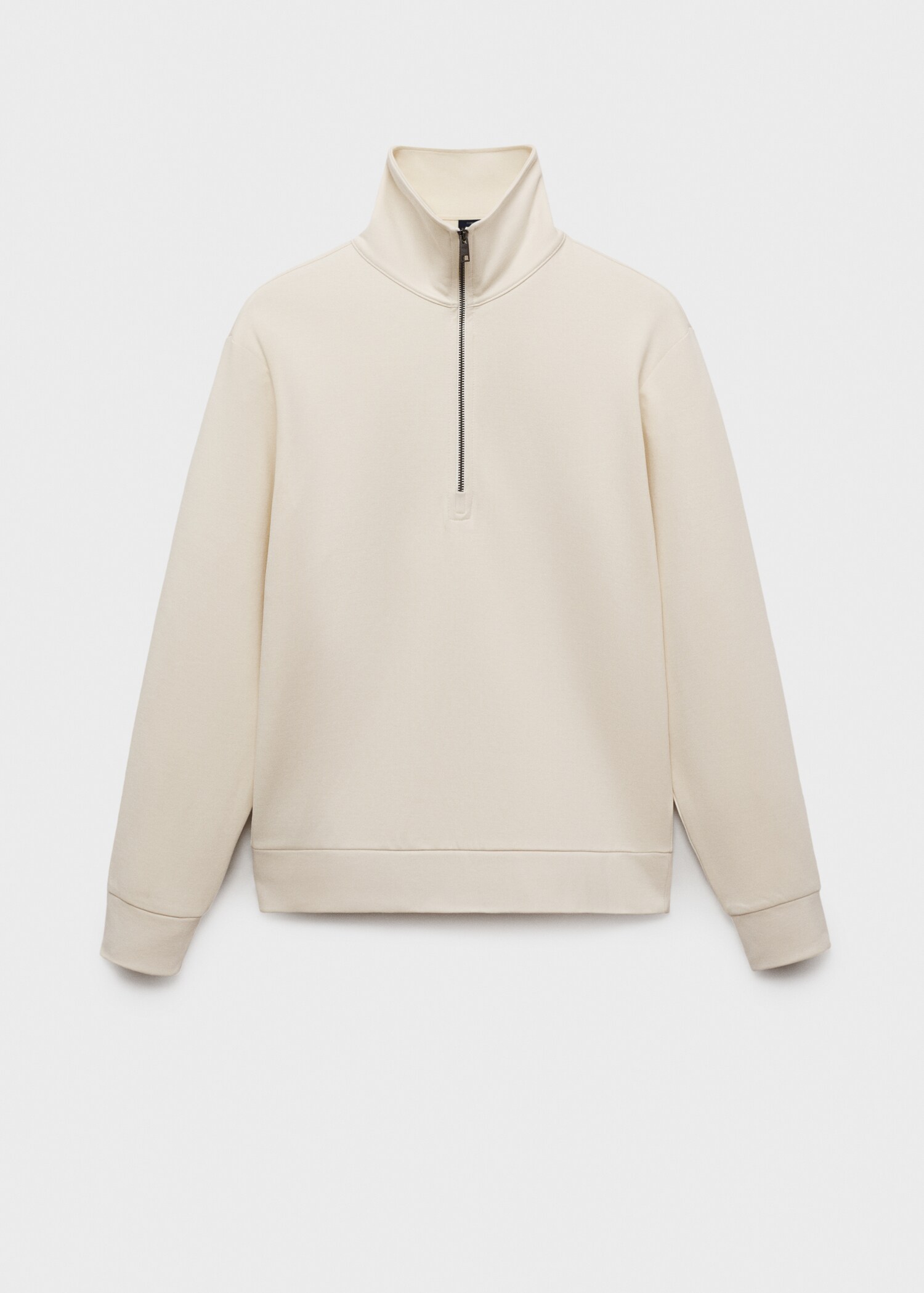 Sweatshirt i bomull med dragkedja och normal passform - Artikel utan modell