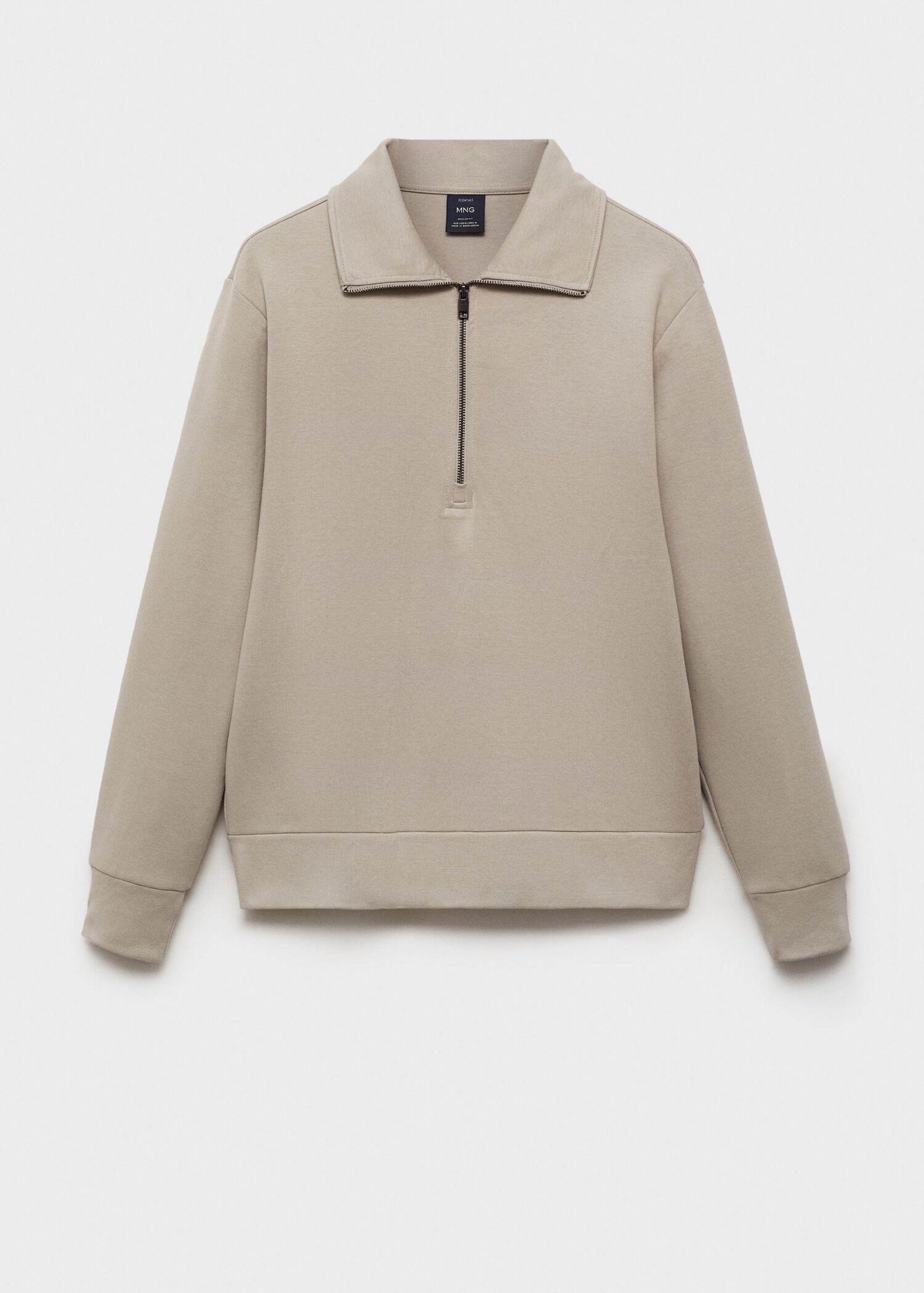 Sweatshirt i bomull med dragkedja och normal passform - Artikel utan modell