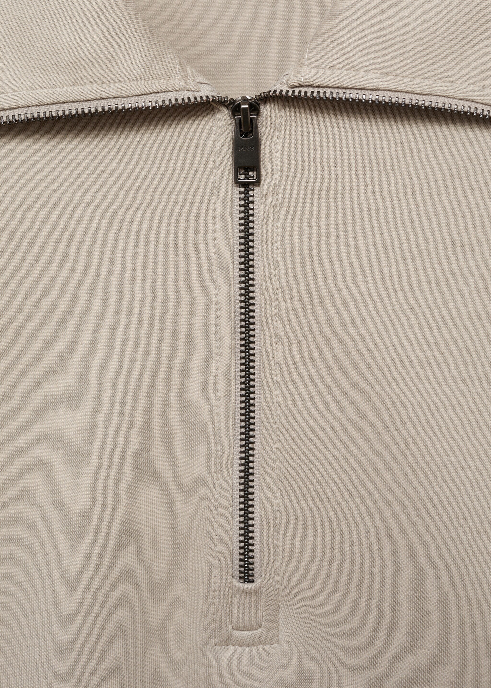 Regular-fit cotton sweatshirt with zip - Details of the article 8, Ice Grey. Ref: 87014412-00.