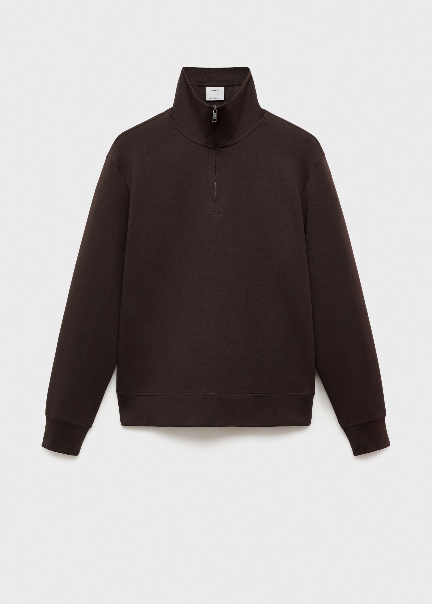 Sweatshirt i bomull med dragkedja och normal passform - Artikel utan modell