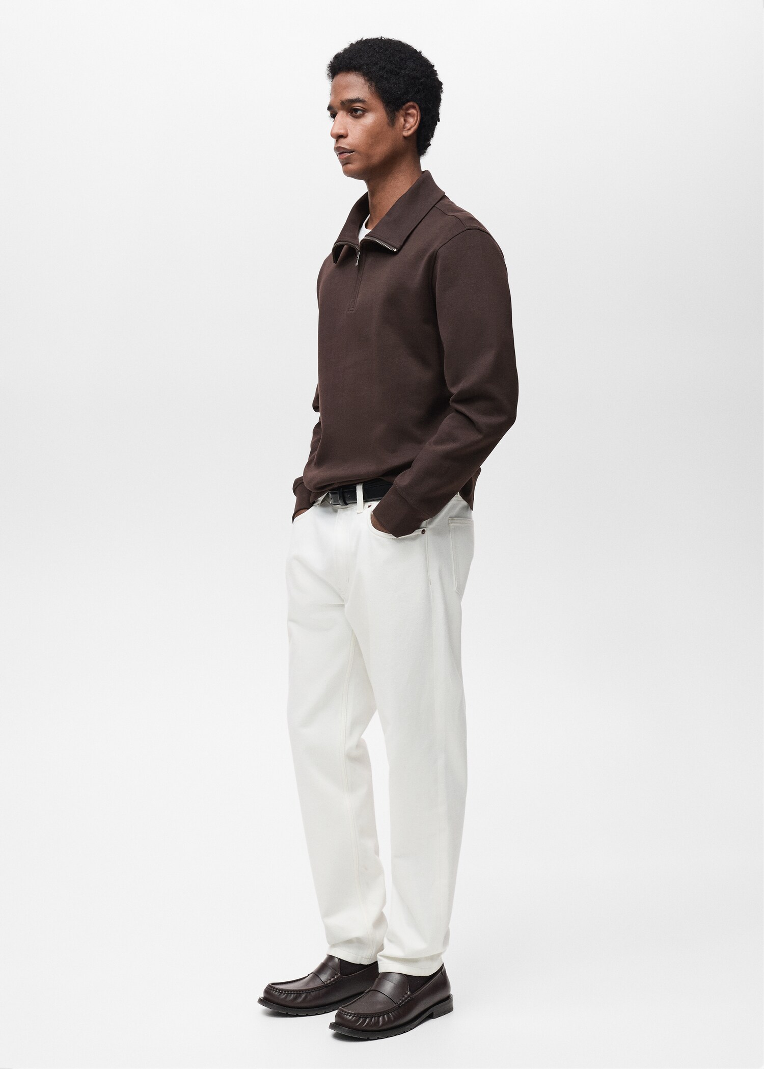 Sweatshirt i bomull med dragkedja och normal passform - Detaljer om artikeln 2