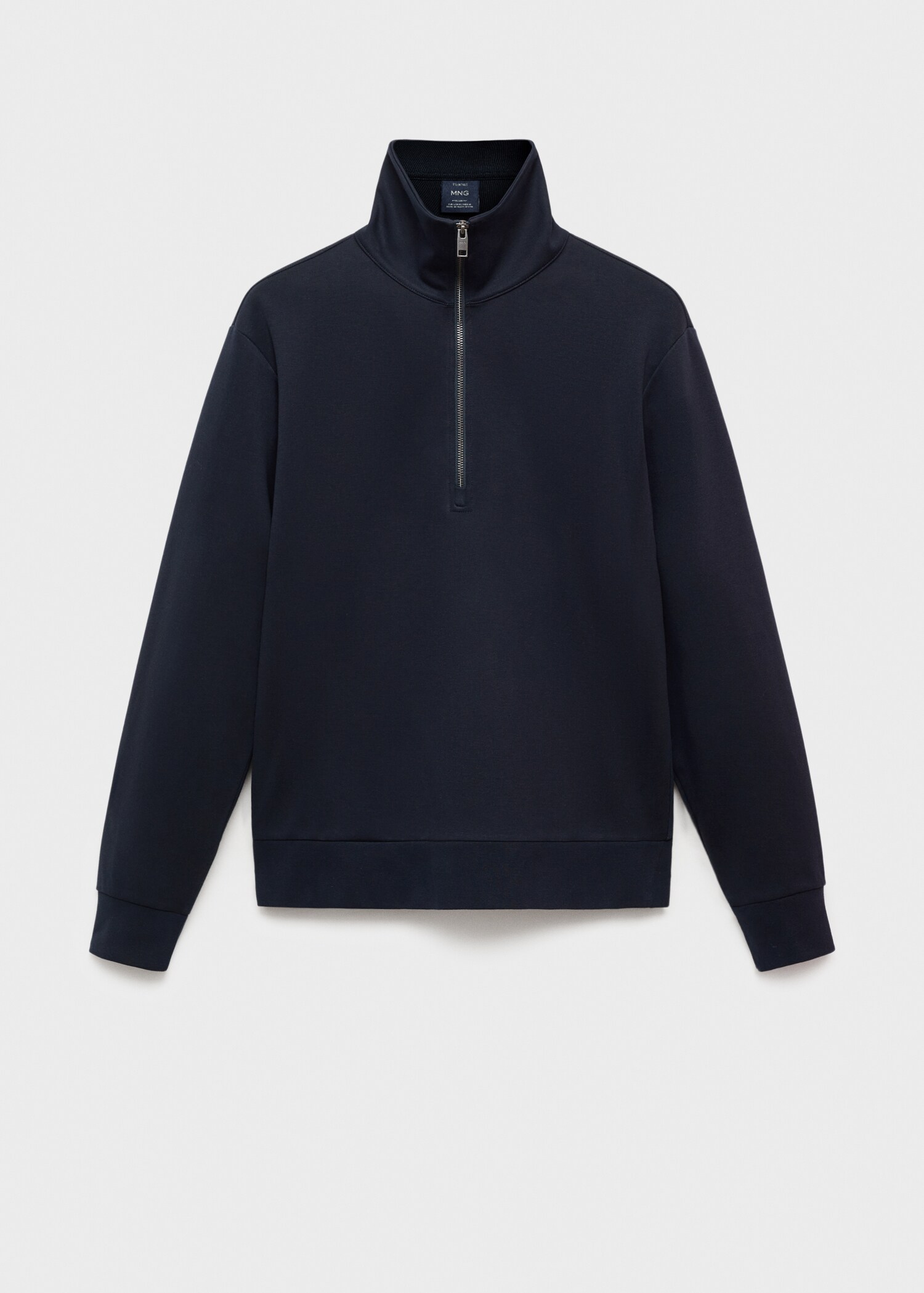 Sweatshirt i bomull med dragkedja och normal passform - Artikel utan modell