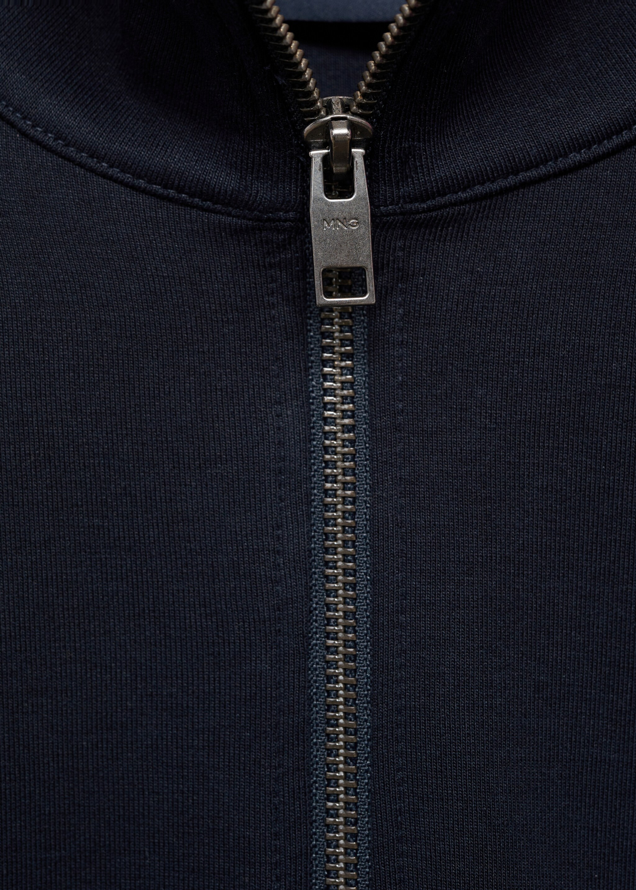 Sweatshirt i bomull med dragkedja och normal passform - Detaljer om artikeln 8, Nattblå. Ref: 87014412-00.