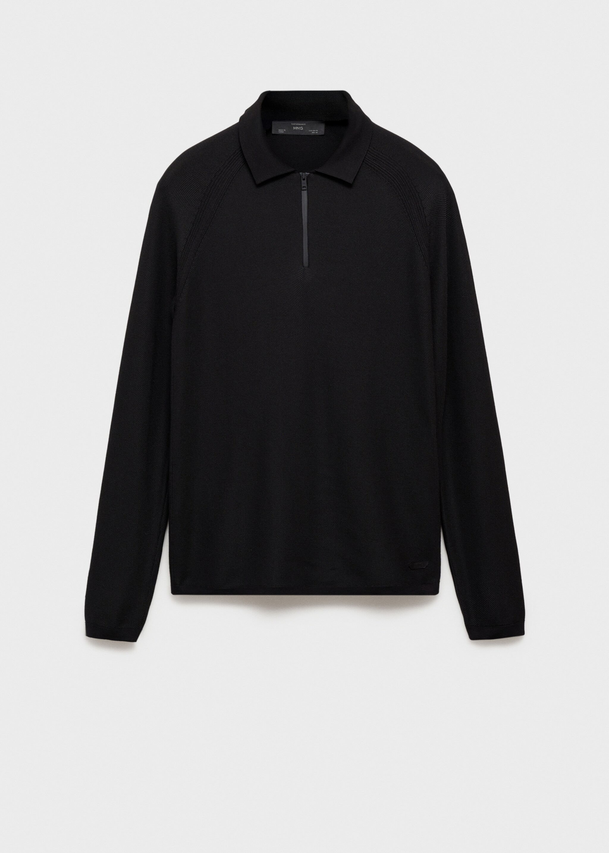 Strukturiertes Poloshirt mit COOLMAX®-Technologie - Artikel ohne Model, Schwarz. Ref: 87014413-00.