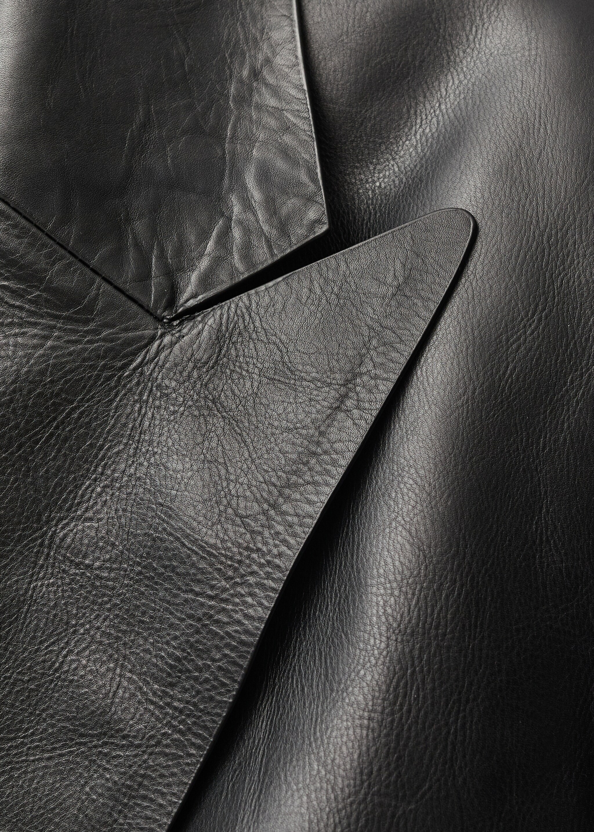 Blazer cuir double boutonnage - Détail de l'article 8, Noir. Ref: 87014419-00.