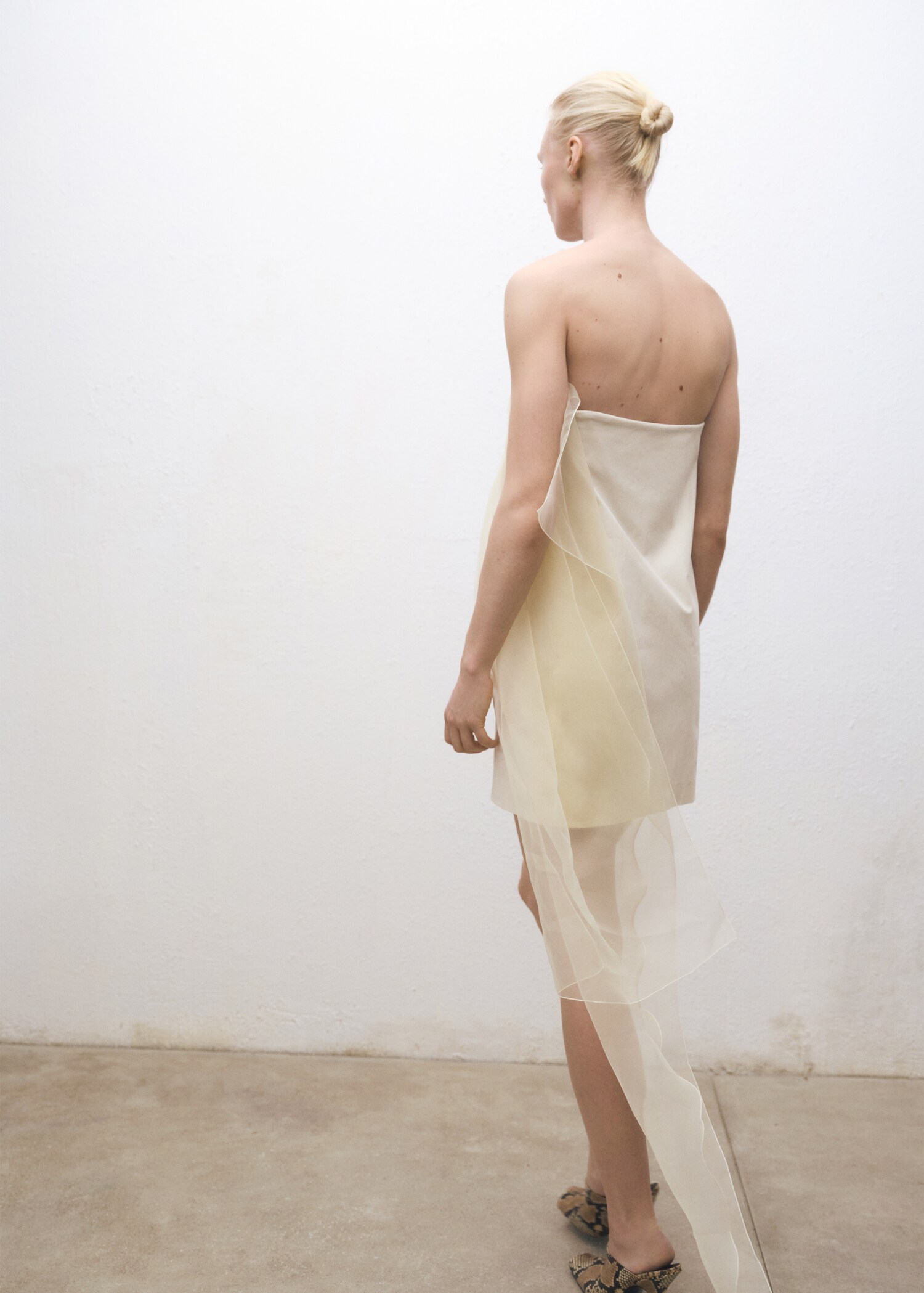 Vestido corto combinado gasa - Detalle del artículo 2