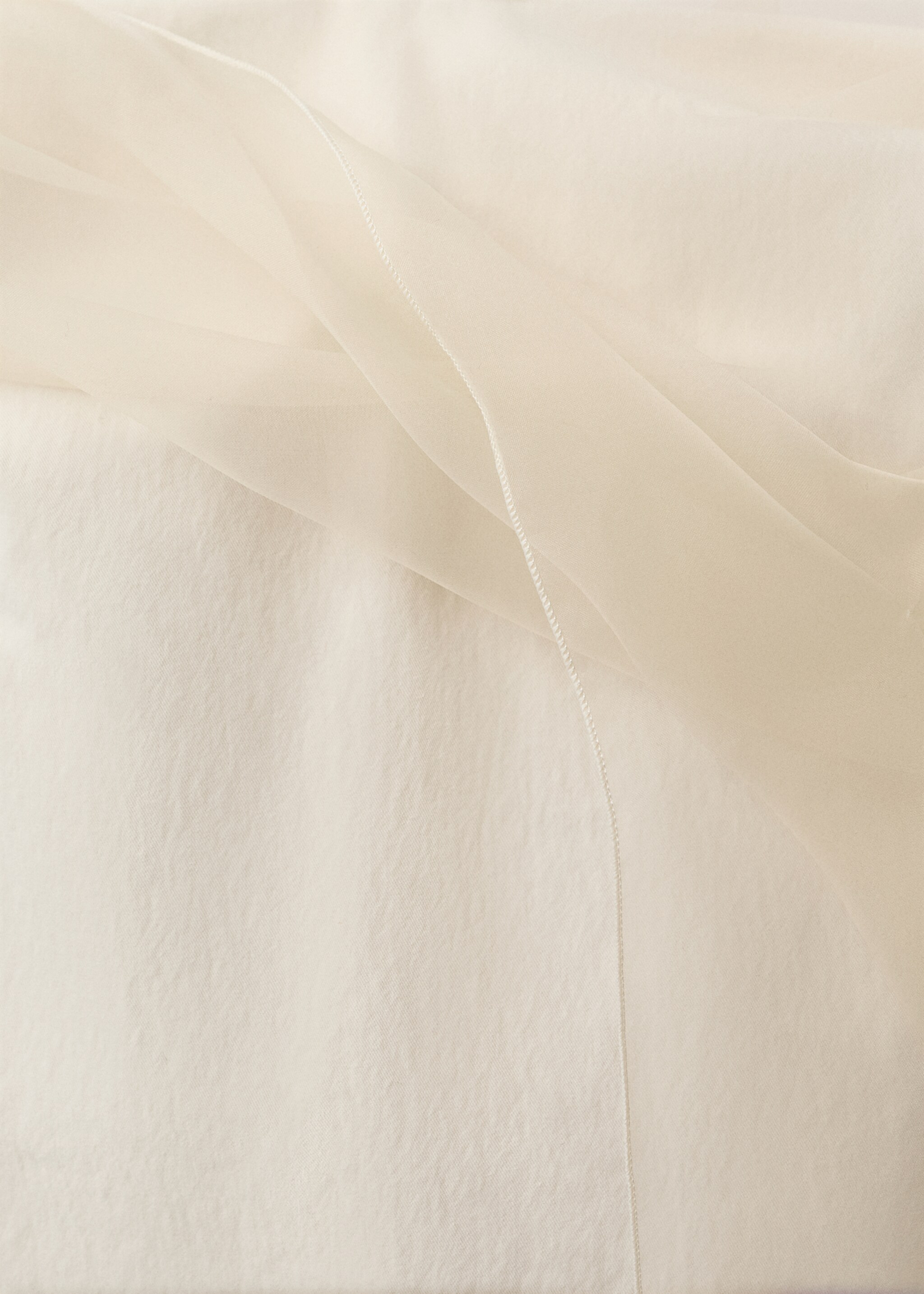 Vestido corto combinado gasa - Detalle del artículo 8, Crudo. Ref: 87014425-00.