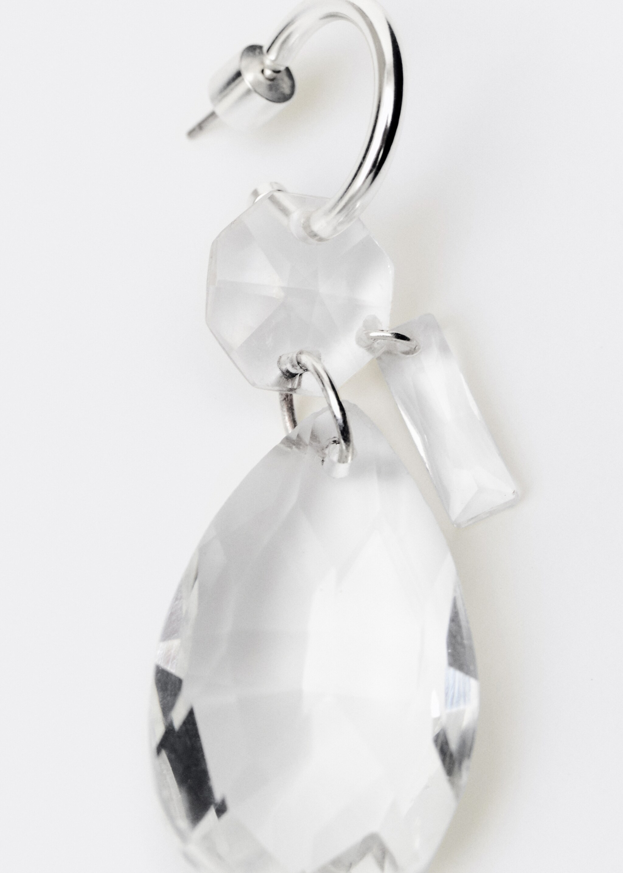 Pendant crystals earrings - Medium plane, Silver. Ref: 87014429-00.