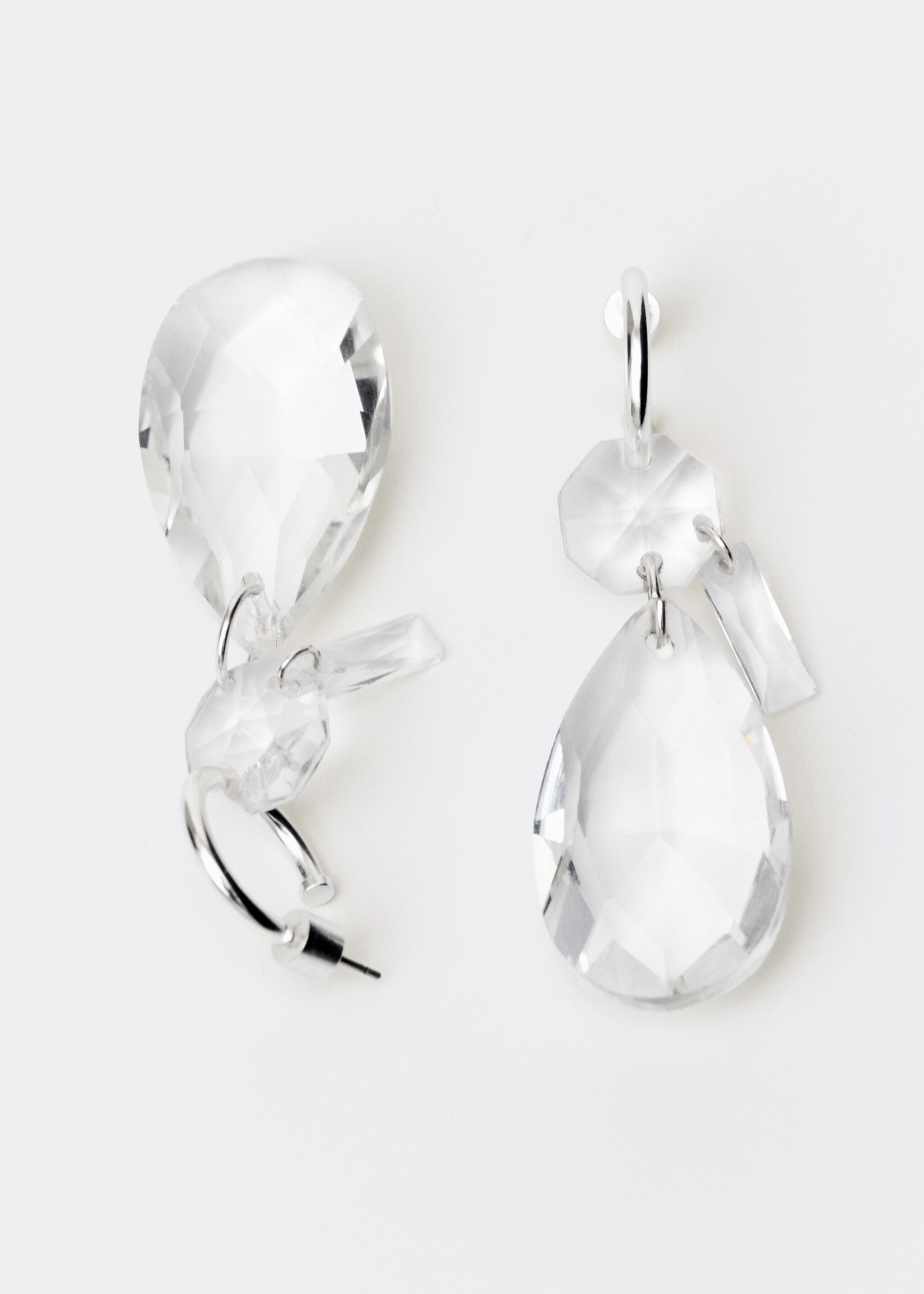 Pendant crystals earrings - Details of the article 1, Silver. Ref: 87014429-00.