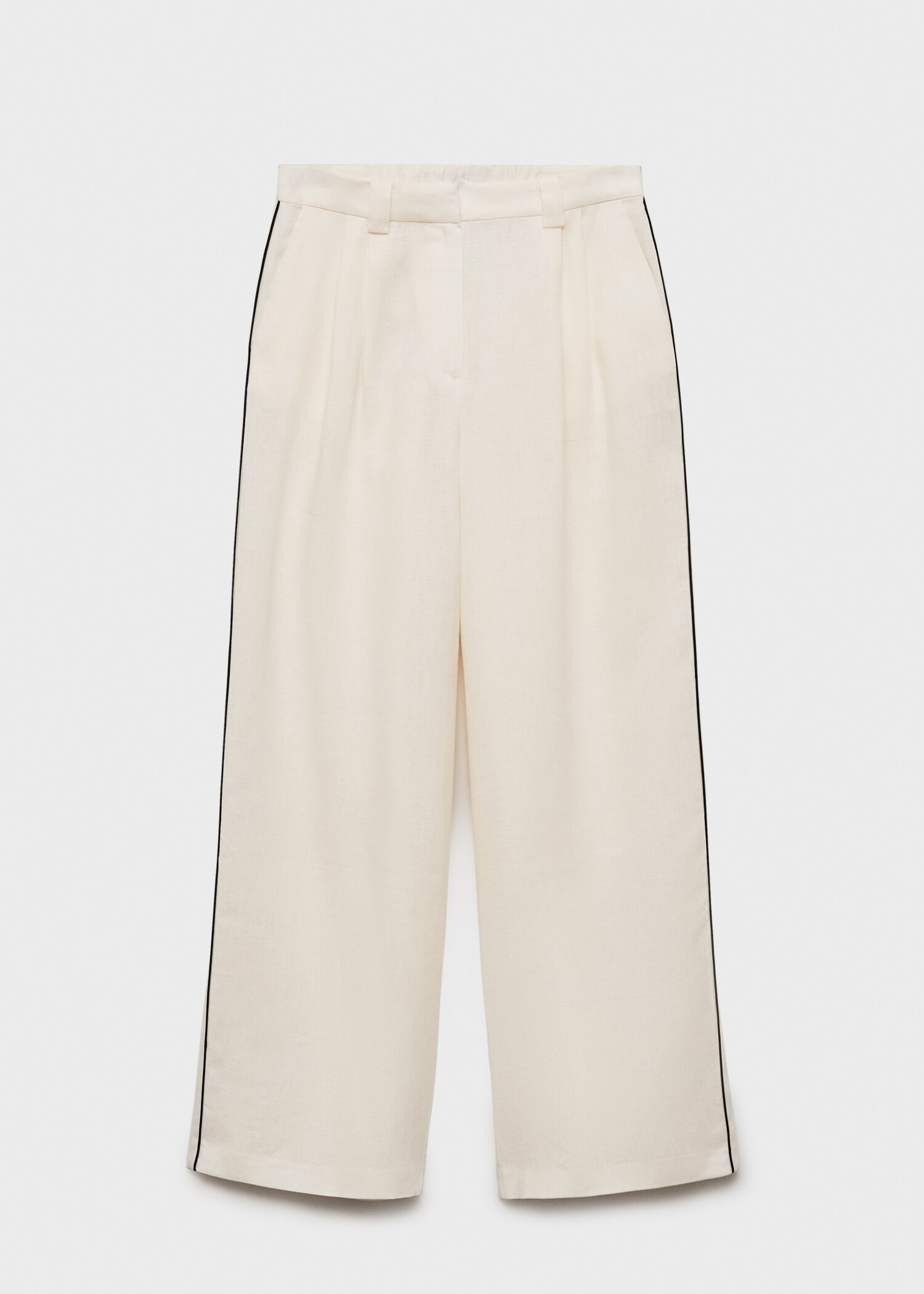 Contrast-stripe linen trousers - Article without model