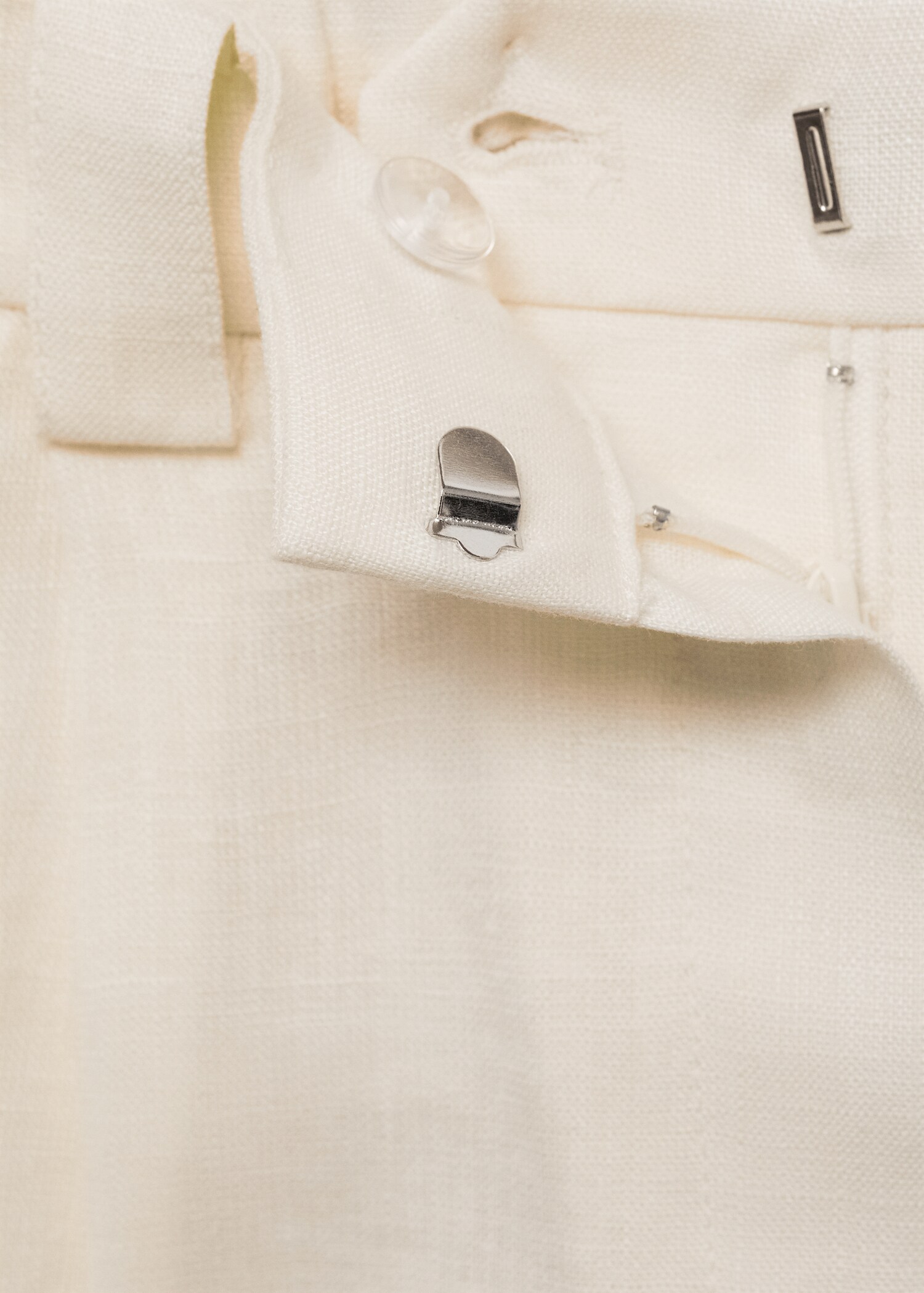 Contrast-stripe linen trousers - Details of the article 0