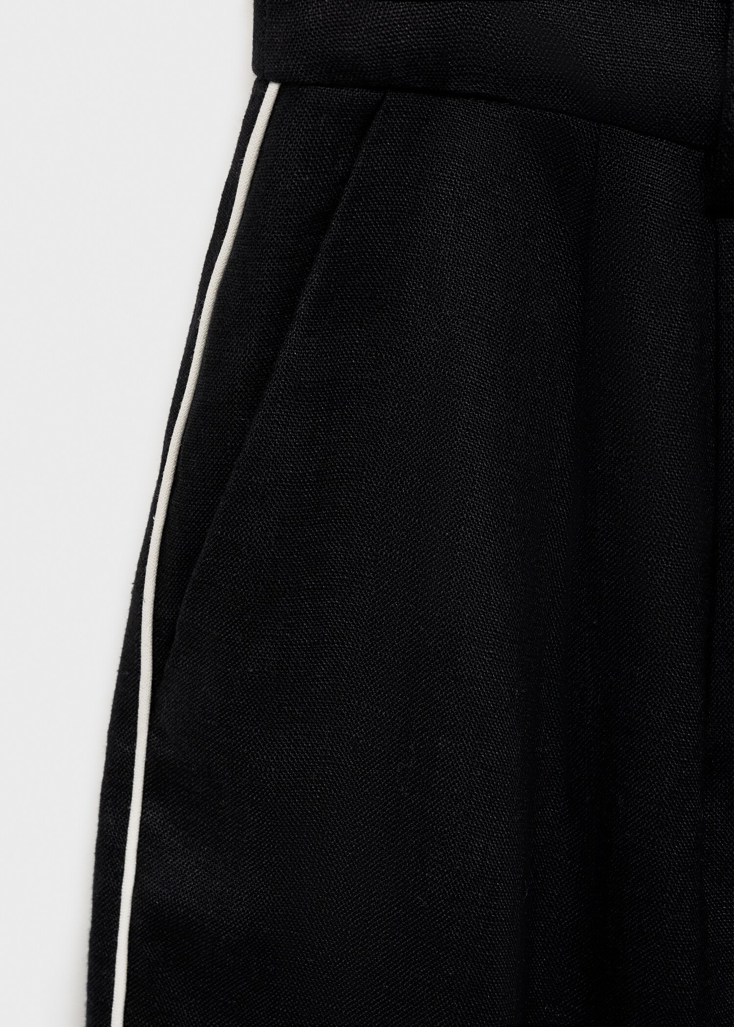 Contrast-stripe linen trousers - Details of the article 8