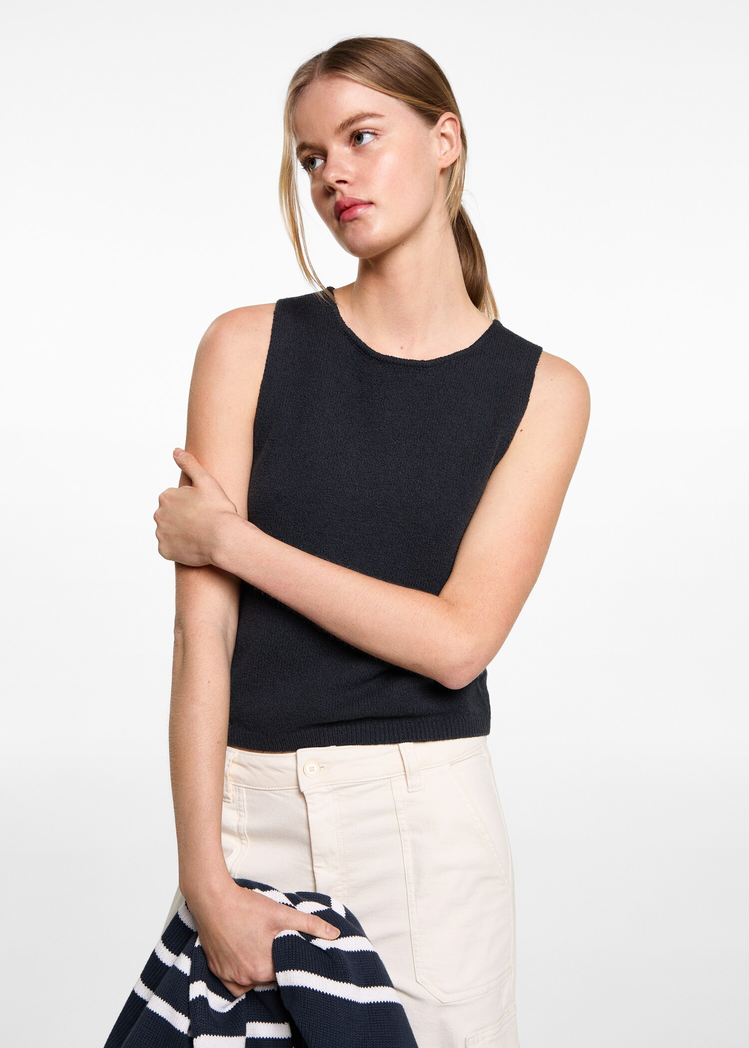 Knitted cropped top - Medium plane